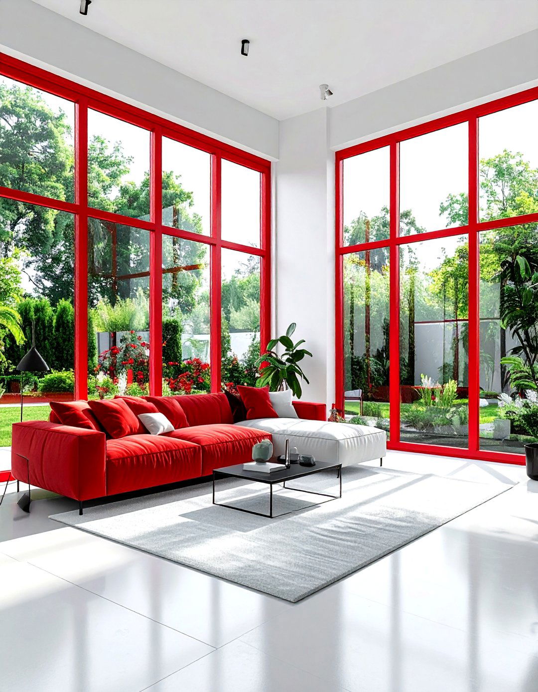Red Window Frame - 30 red decor ideas