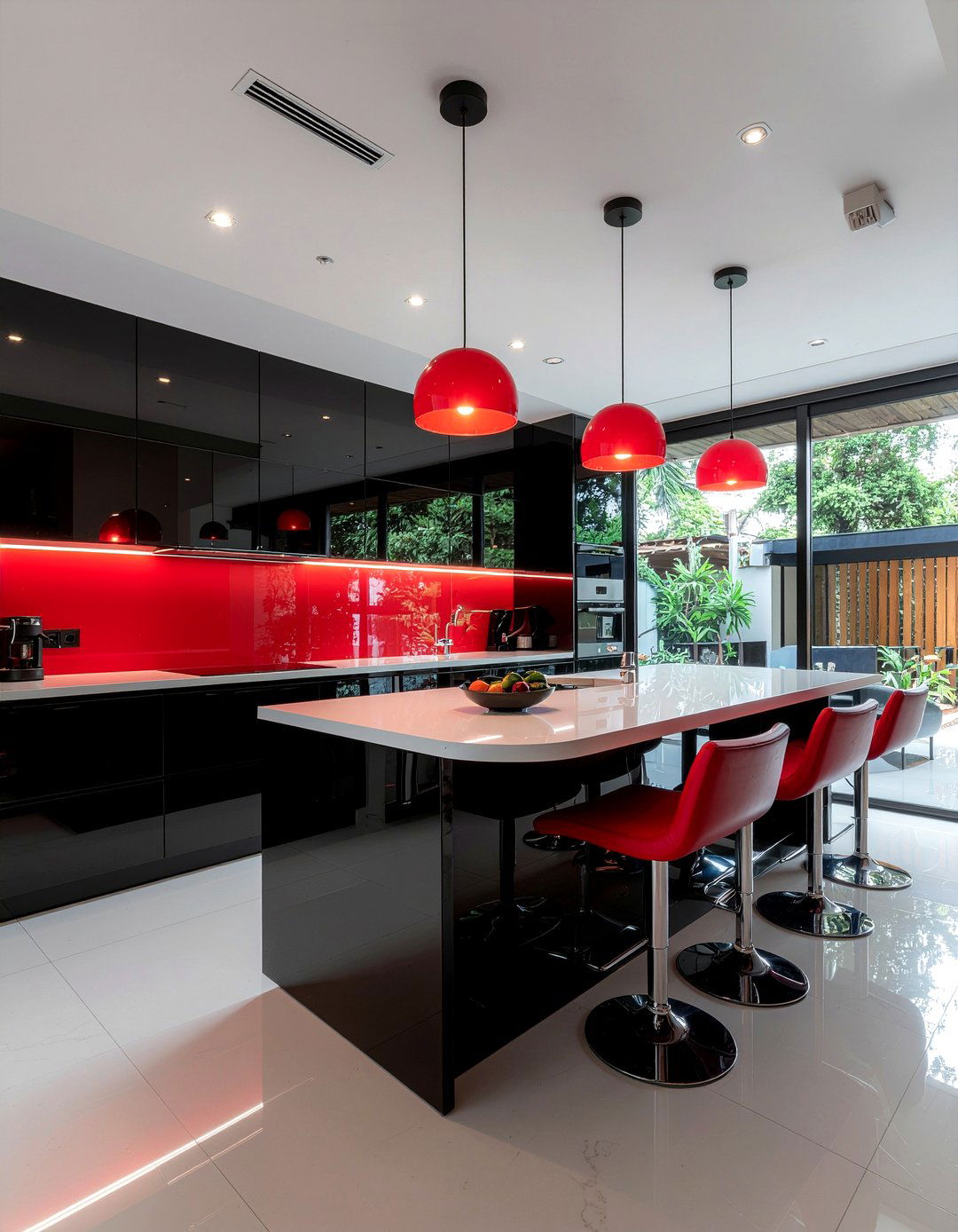 Red accent Asian kitchen - 30 Asian kitchen ideas