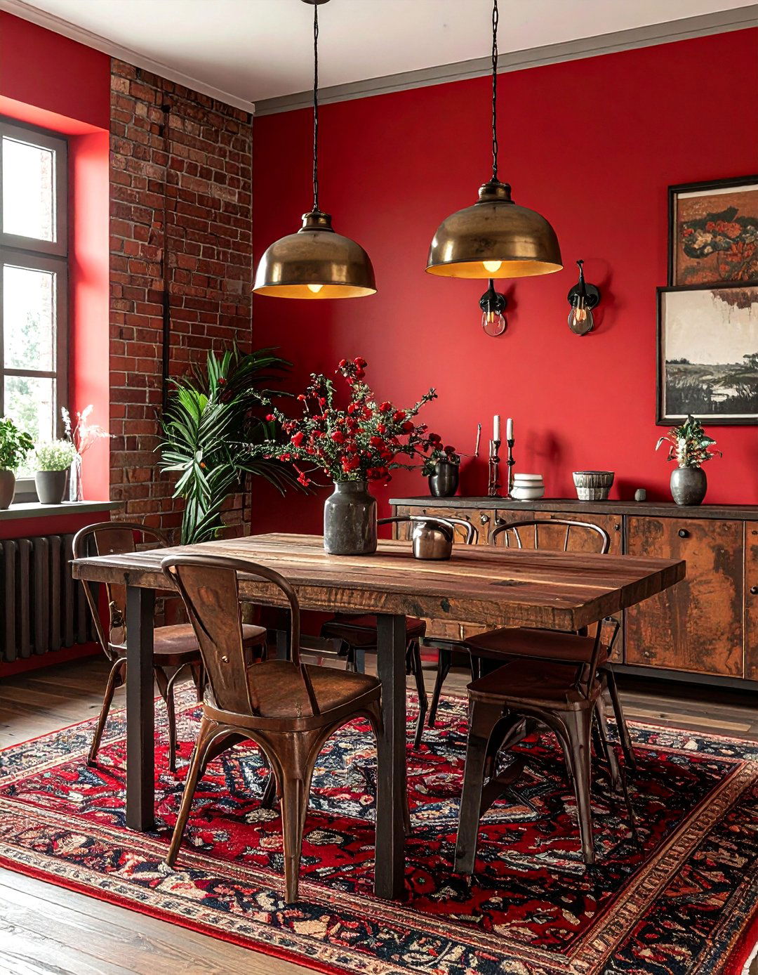 Red and Bronze Dining Room - 30 red dining room color schemes