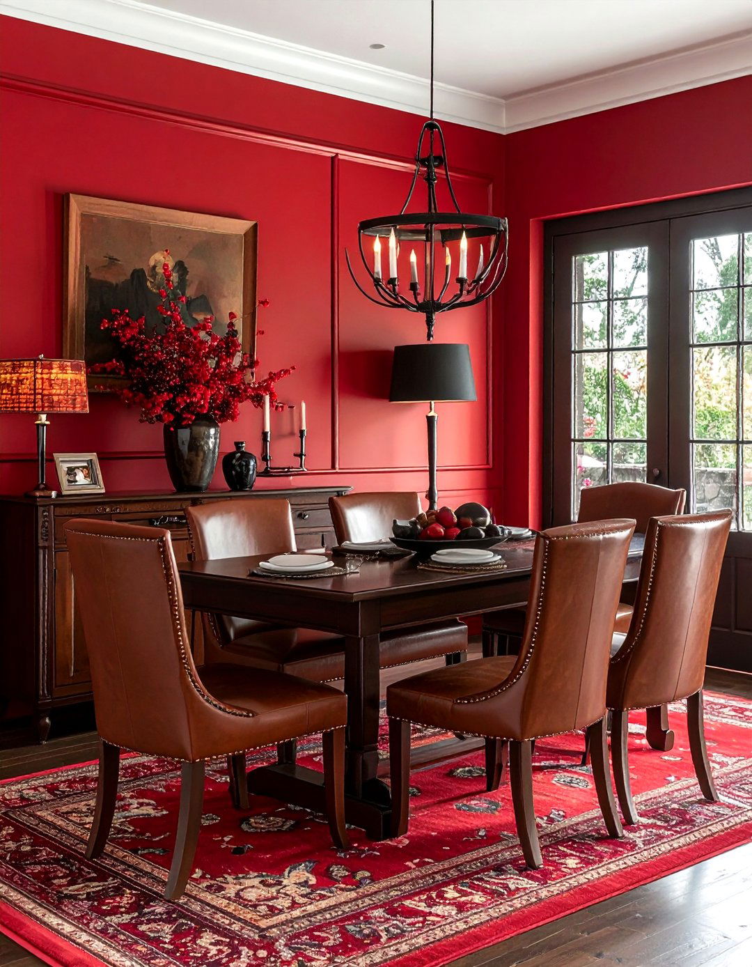 Red and Brown Dining Room - 30 red dining room color schemes