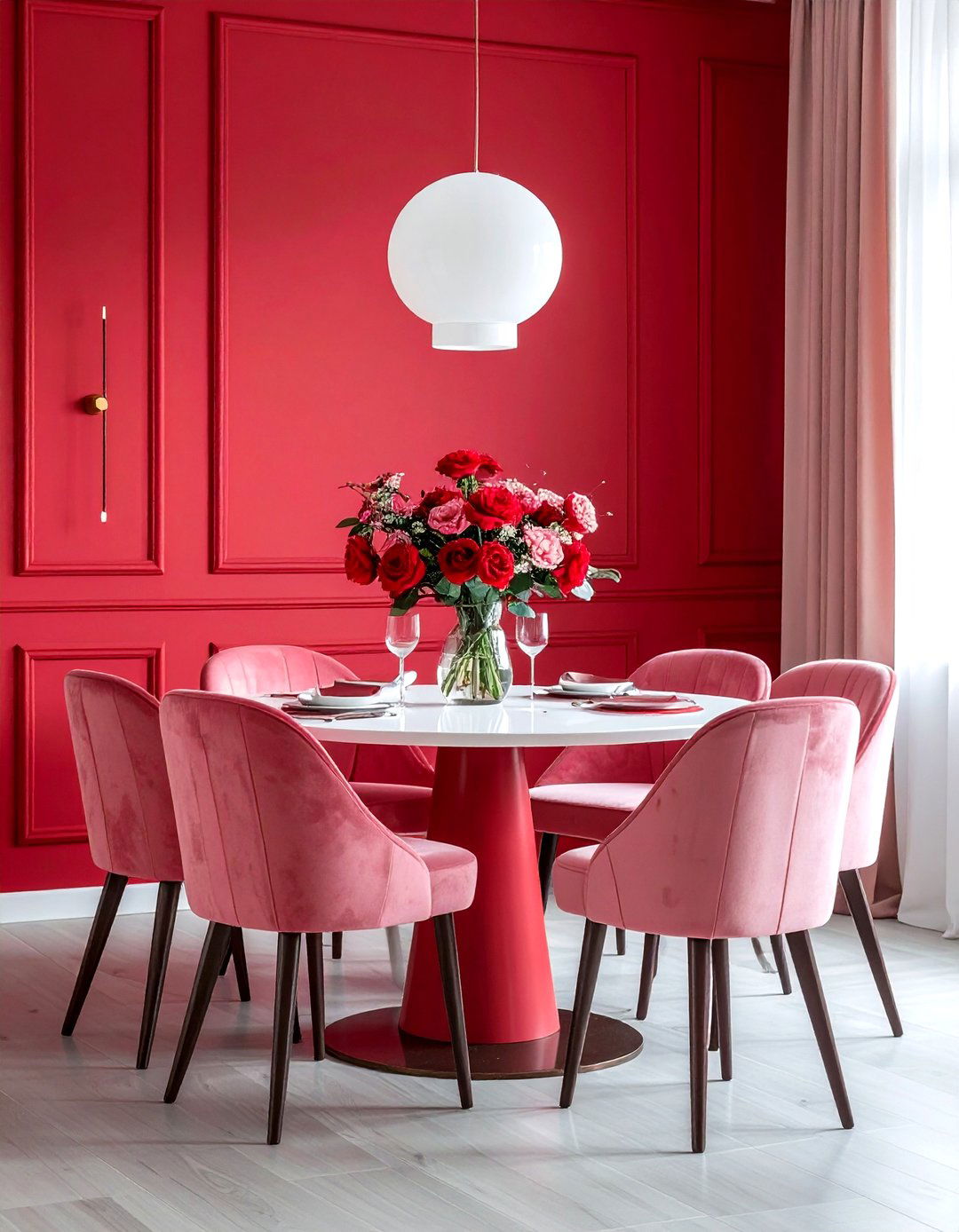 Red and Pink Dining Room - 30 red dining room color schemes