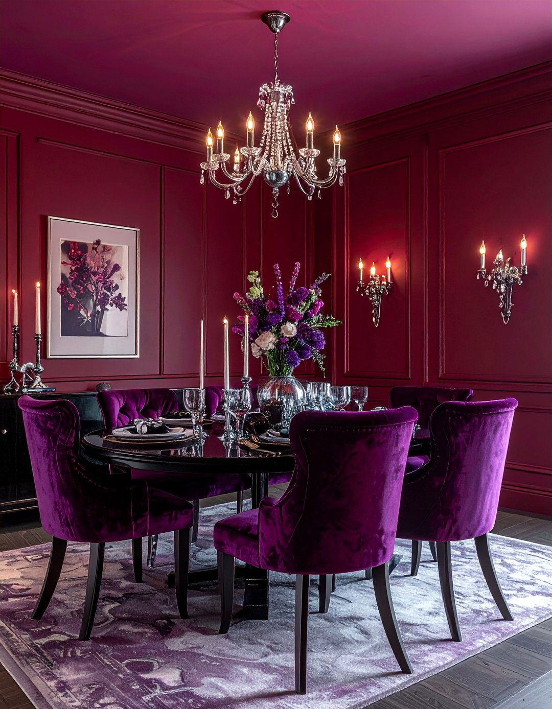 Red and Purple Dining Room - 30 red dining room color schemes
