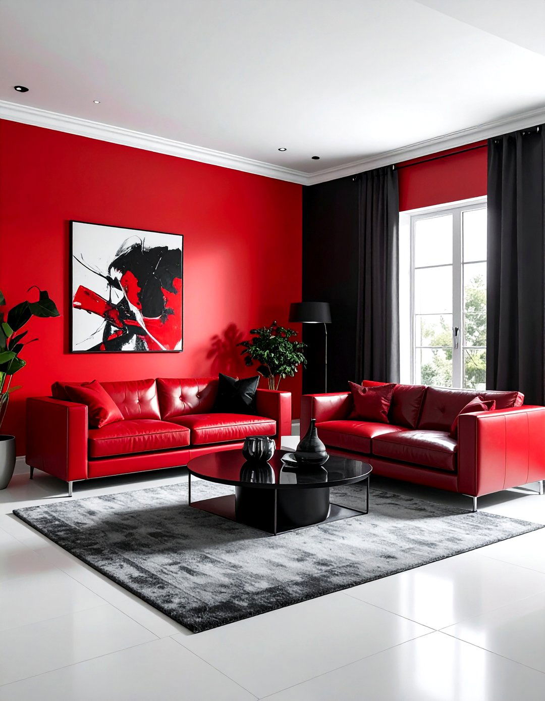 Red and black living room - 30 red living room ideas