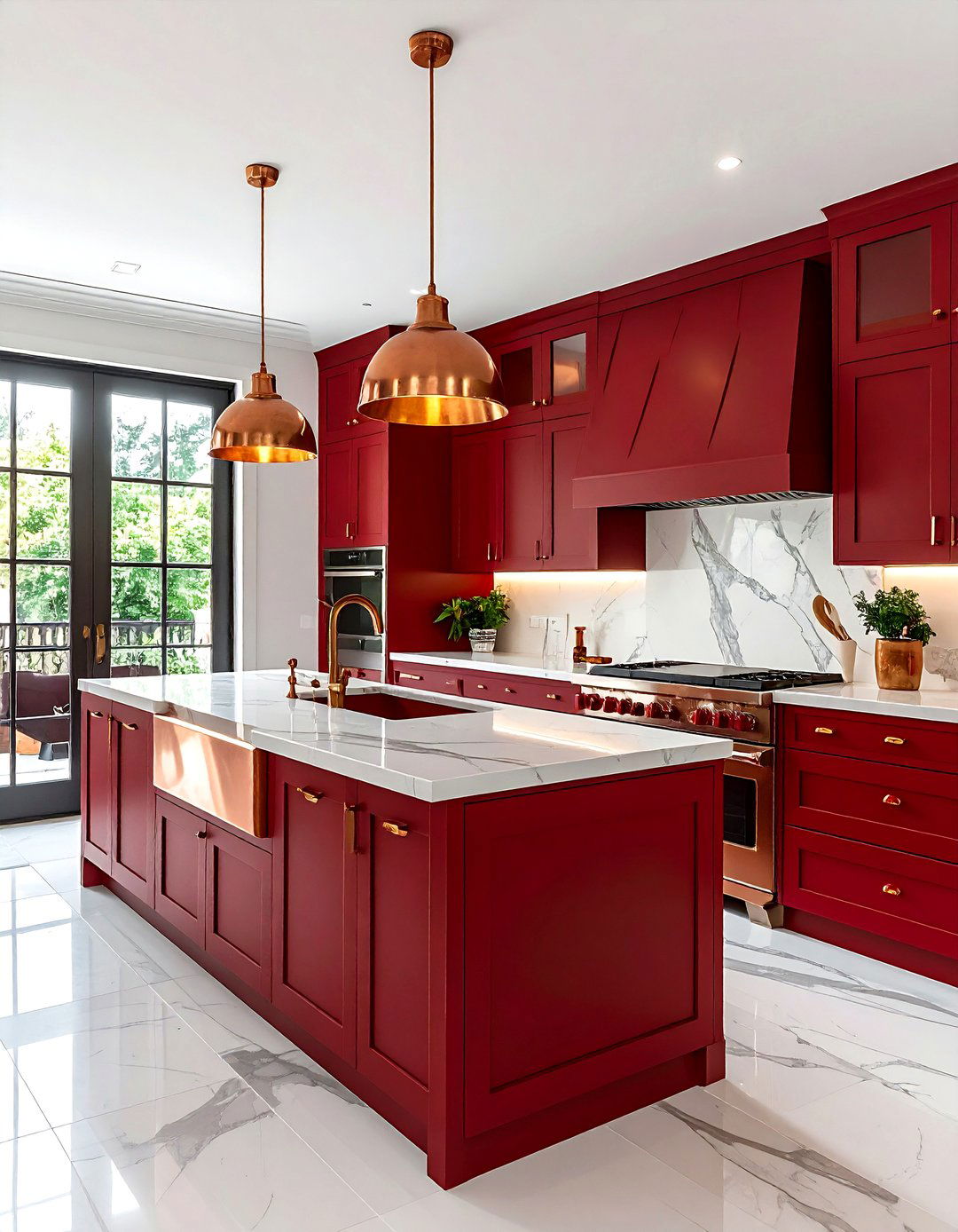 Red and copper kitchen - 30 red kitchen color schemes