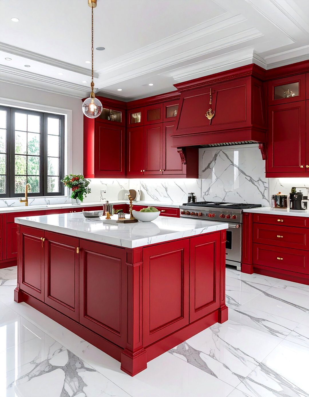 Red and white traditional kitchen - 30 red and white kitchen ideas