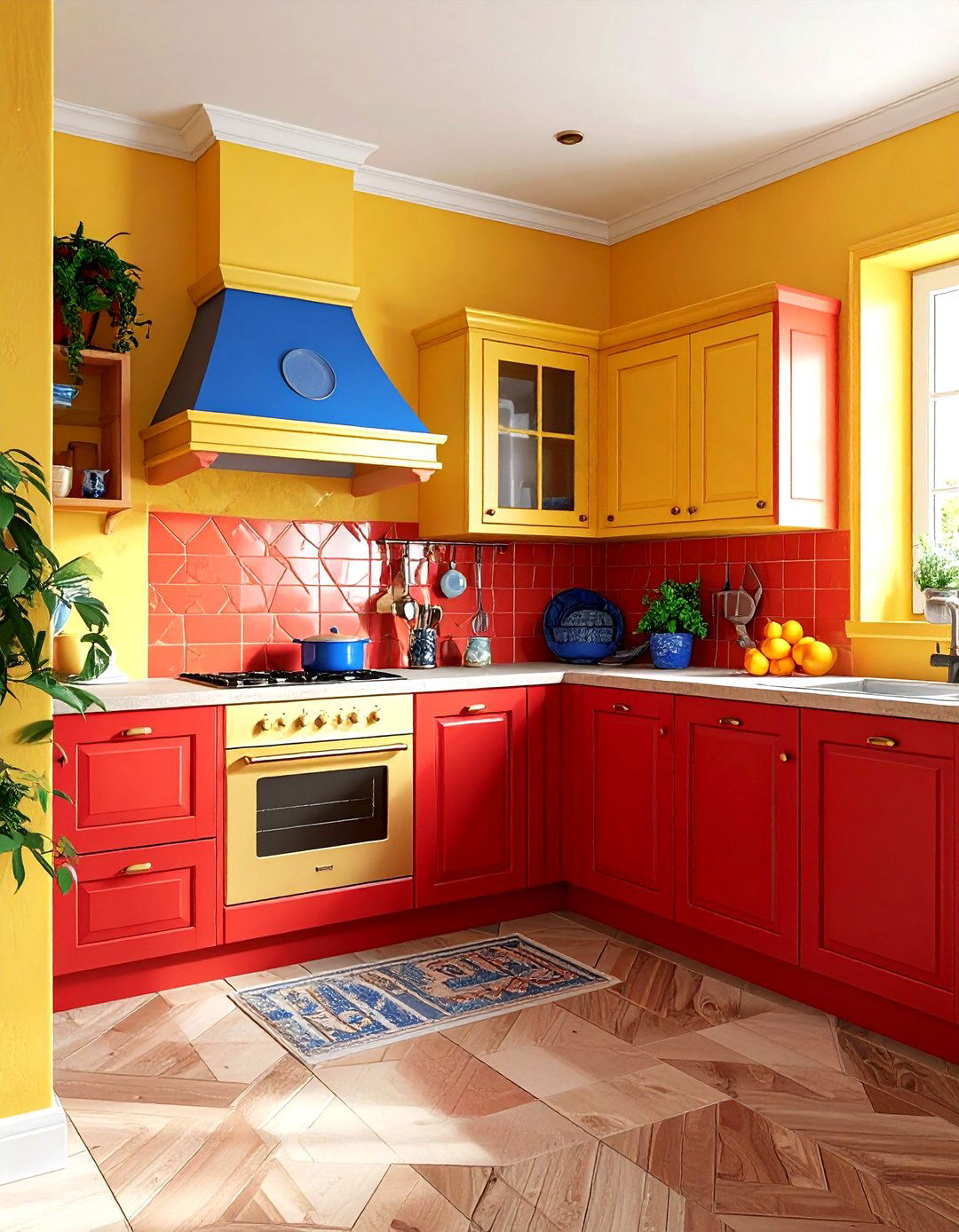 Red and yellow kitchen - 30 red kitchen color schemes