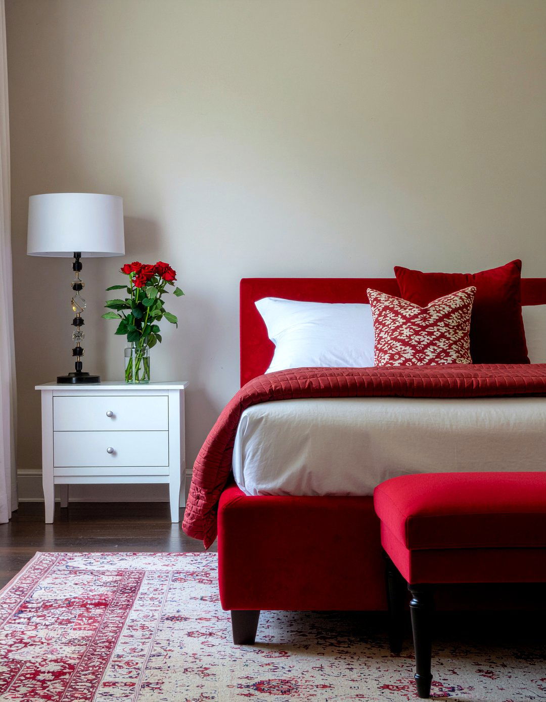 Red bedroom accents - 30 bedroom decoration ideas