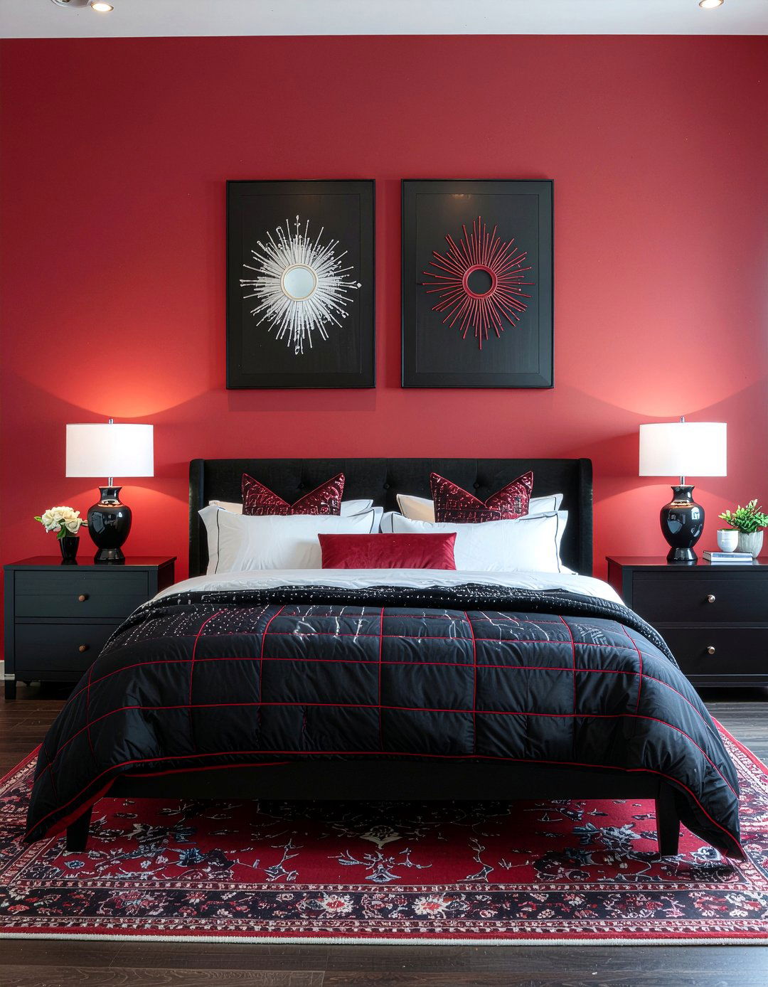 Red black bedroom - 30 rock and roll bedroom ideas
