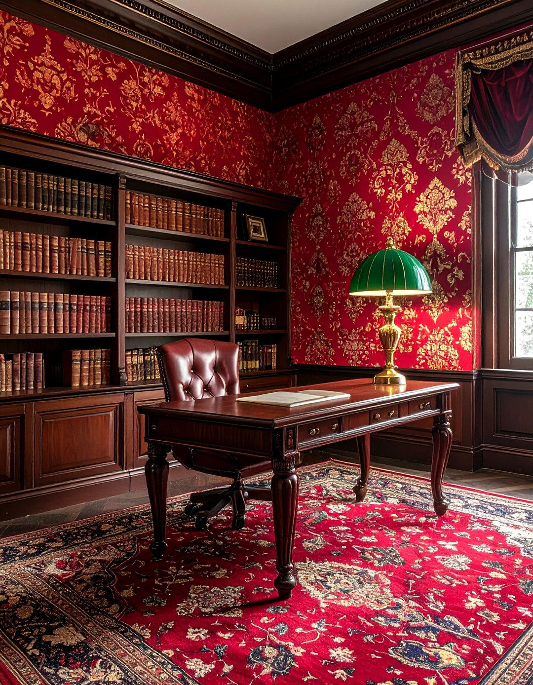 Red damask wallpaper - 30 damask wallpaper ideas