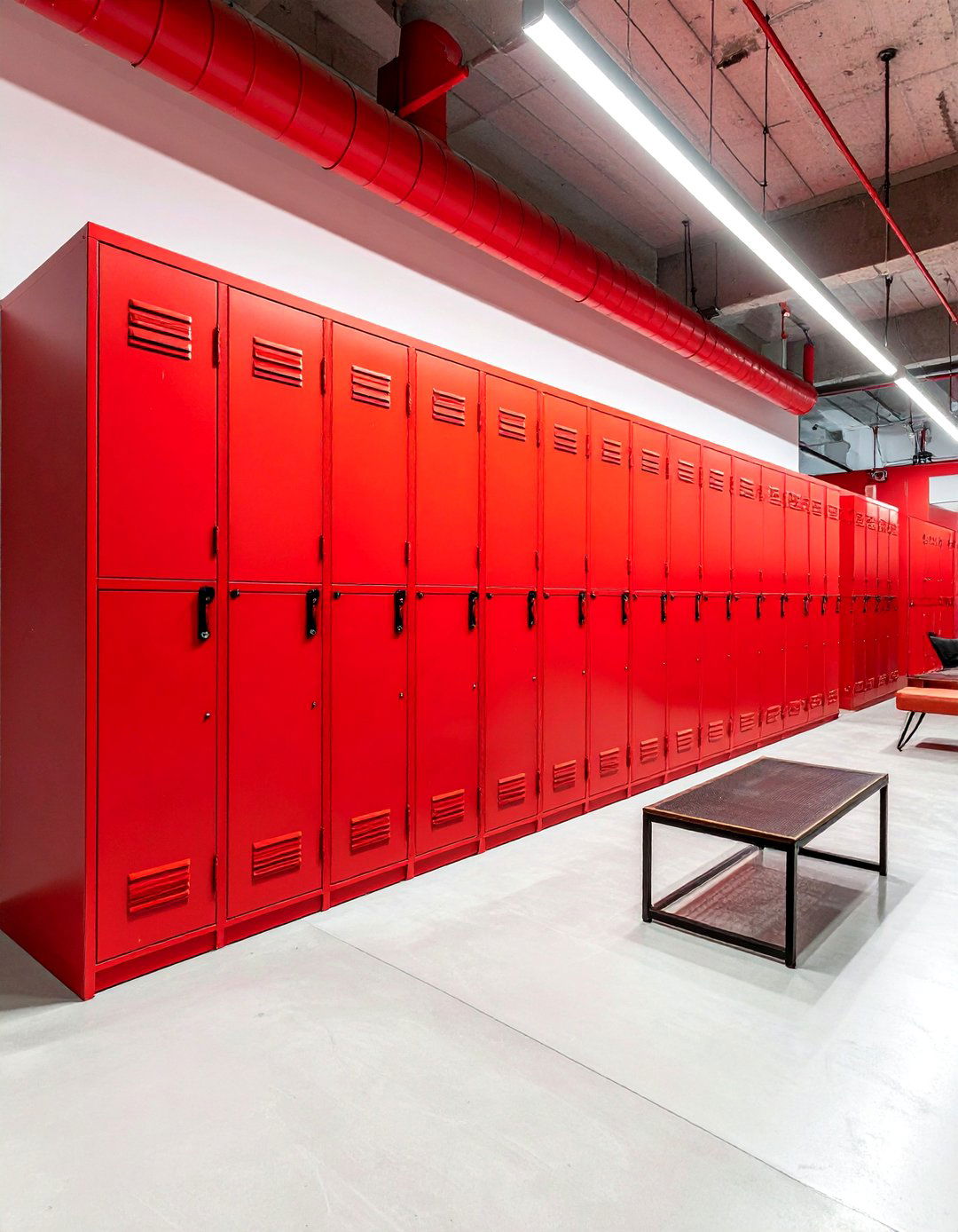 Red industrial style - 30 red living room ideas