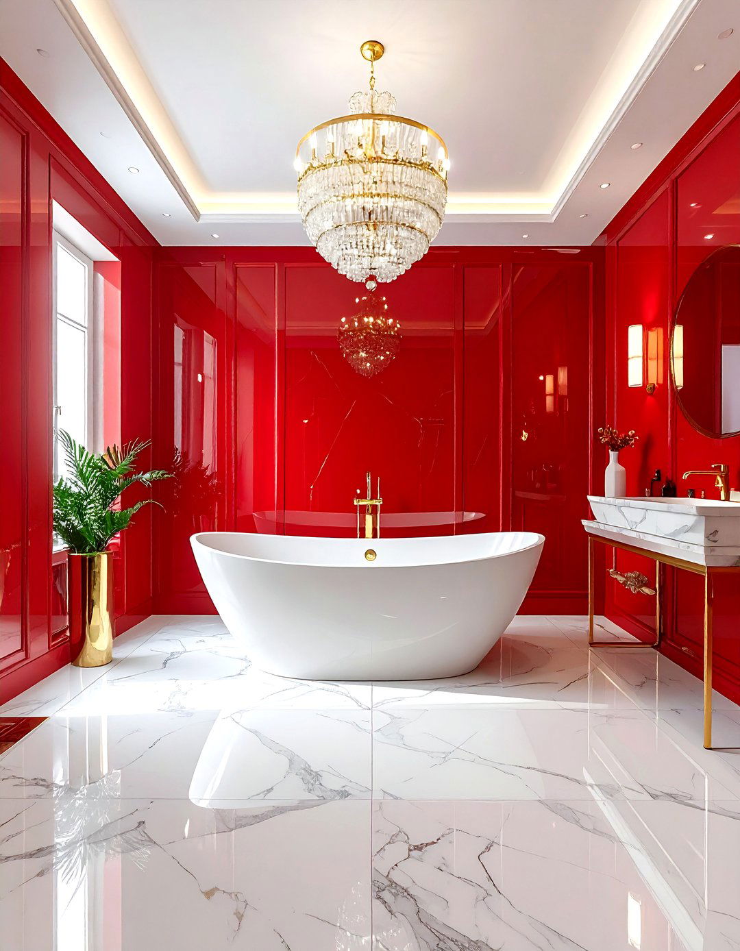 Red luxury bathroom - 30 red bathroom ideas