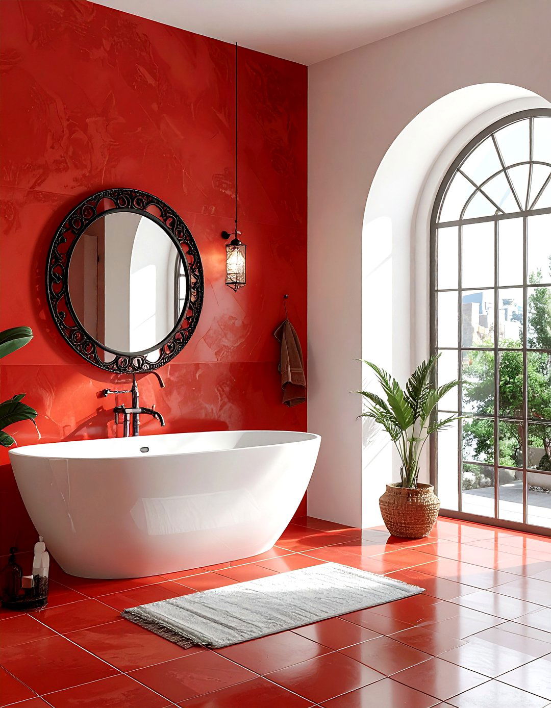 Red mediterranean bathroom - 30 red bathroom ideas