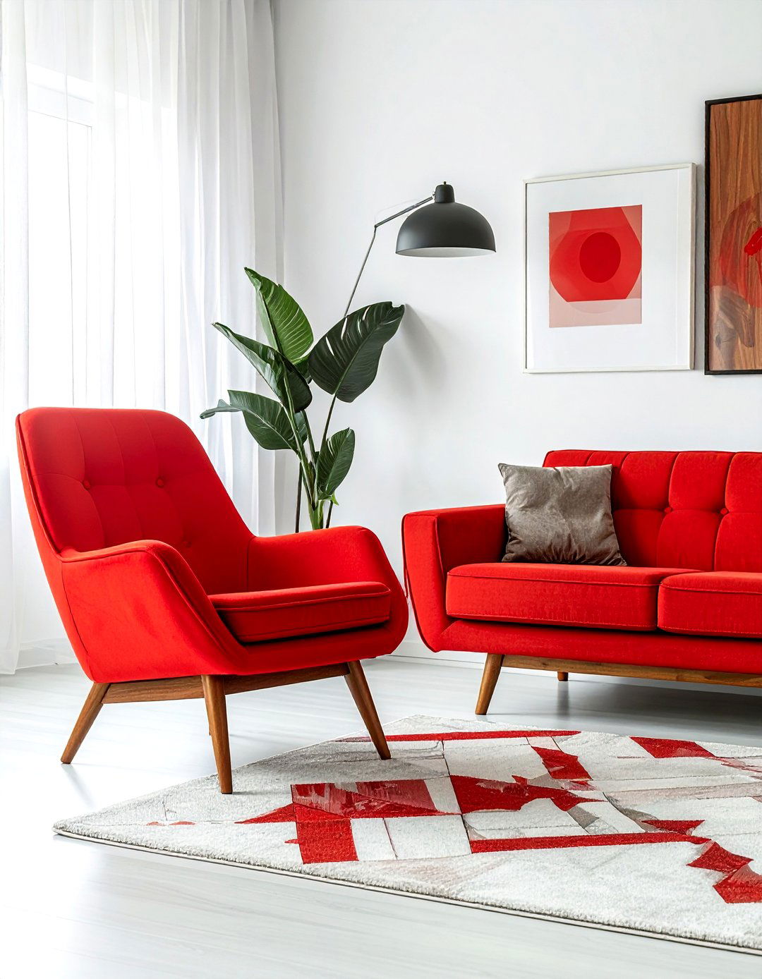 Red mid century modern - 30 red living room ideas