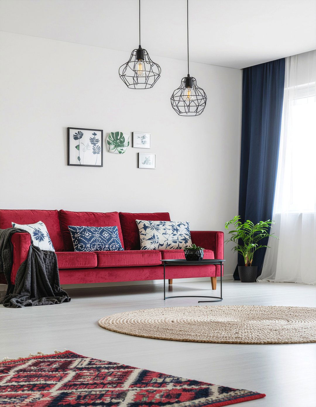 Red sofa living room - 30 colorful living room ideas