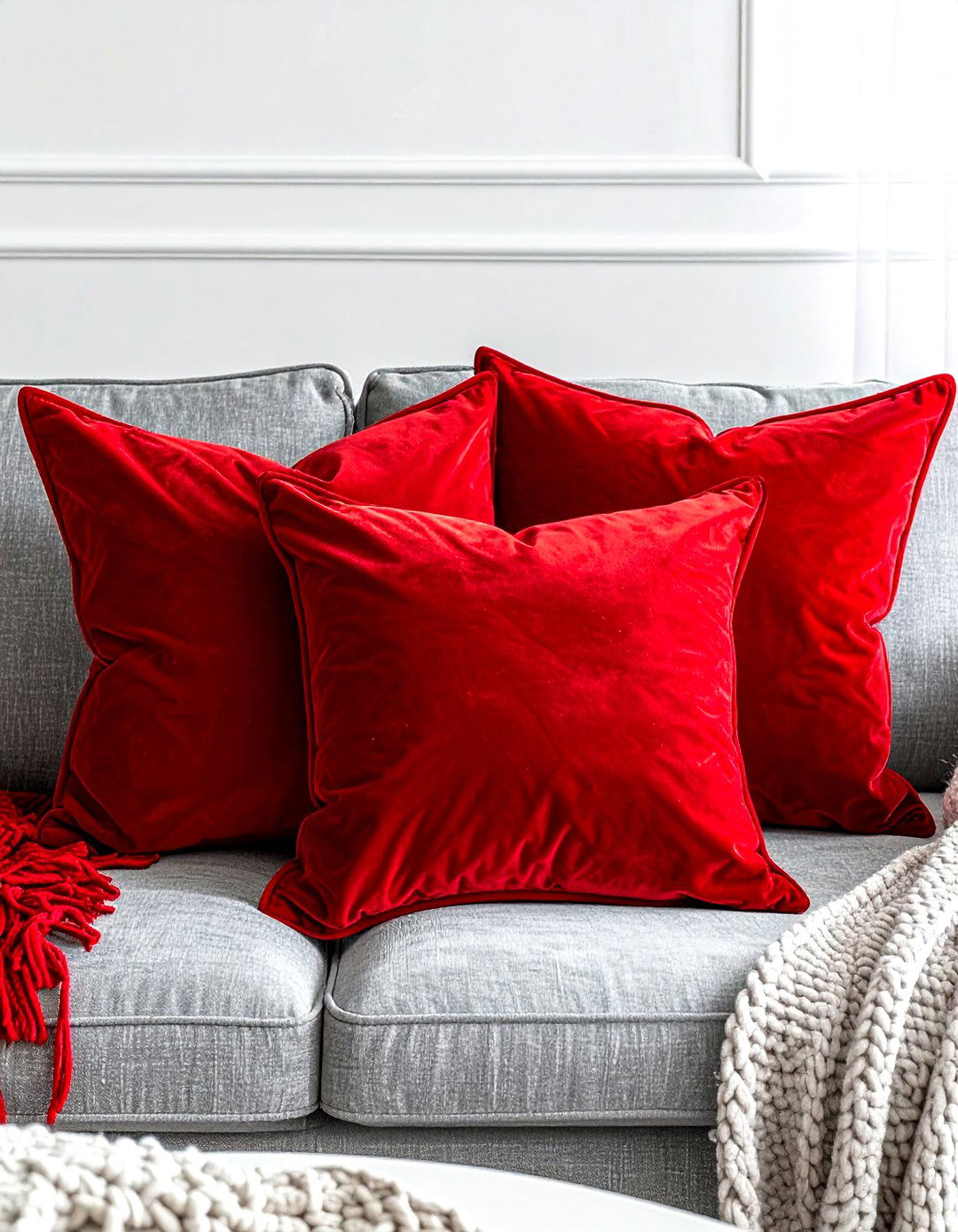 Red throw pillows - 30 easy decor ideas