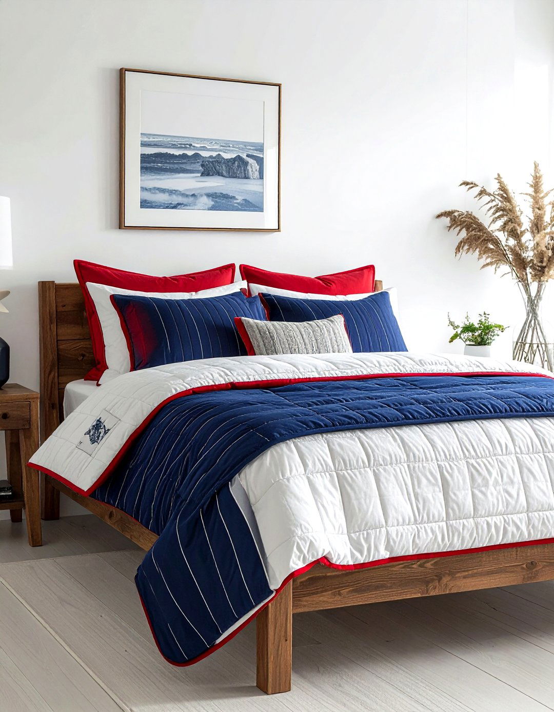 Red white and blue bedding - 30 patriotic decor ideas