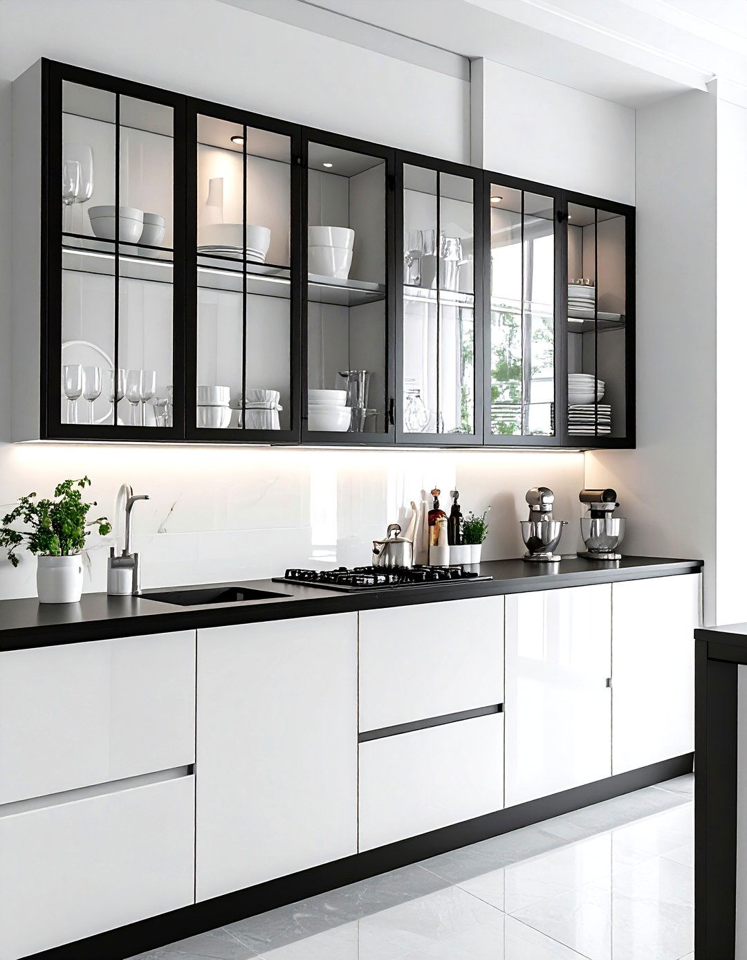 Reeded Glass Cabinet Door - 30 kitchen texture ideas