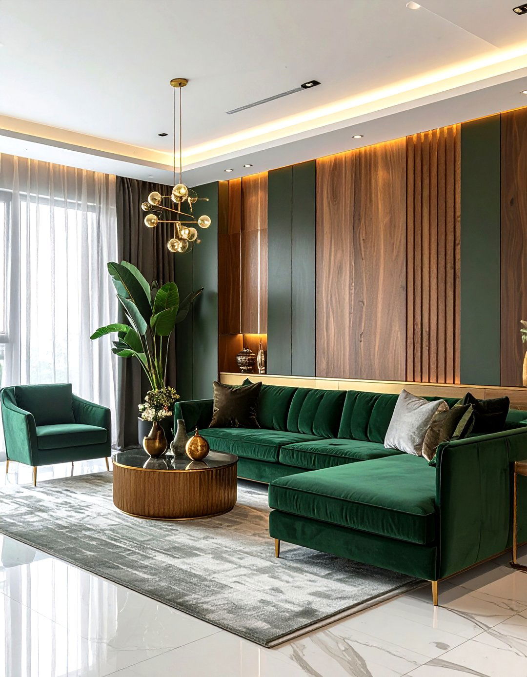 Reeded wall panel - 30 living room molding ideas