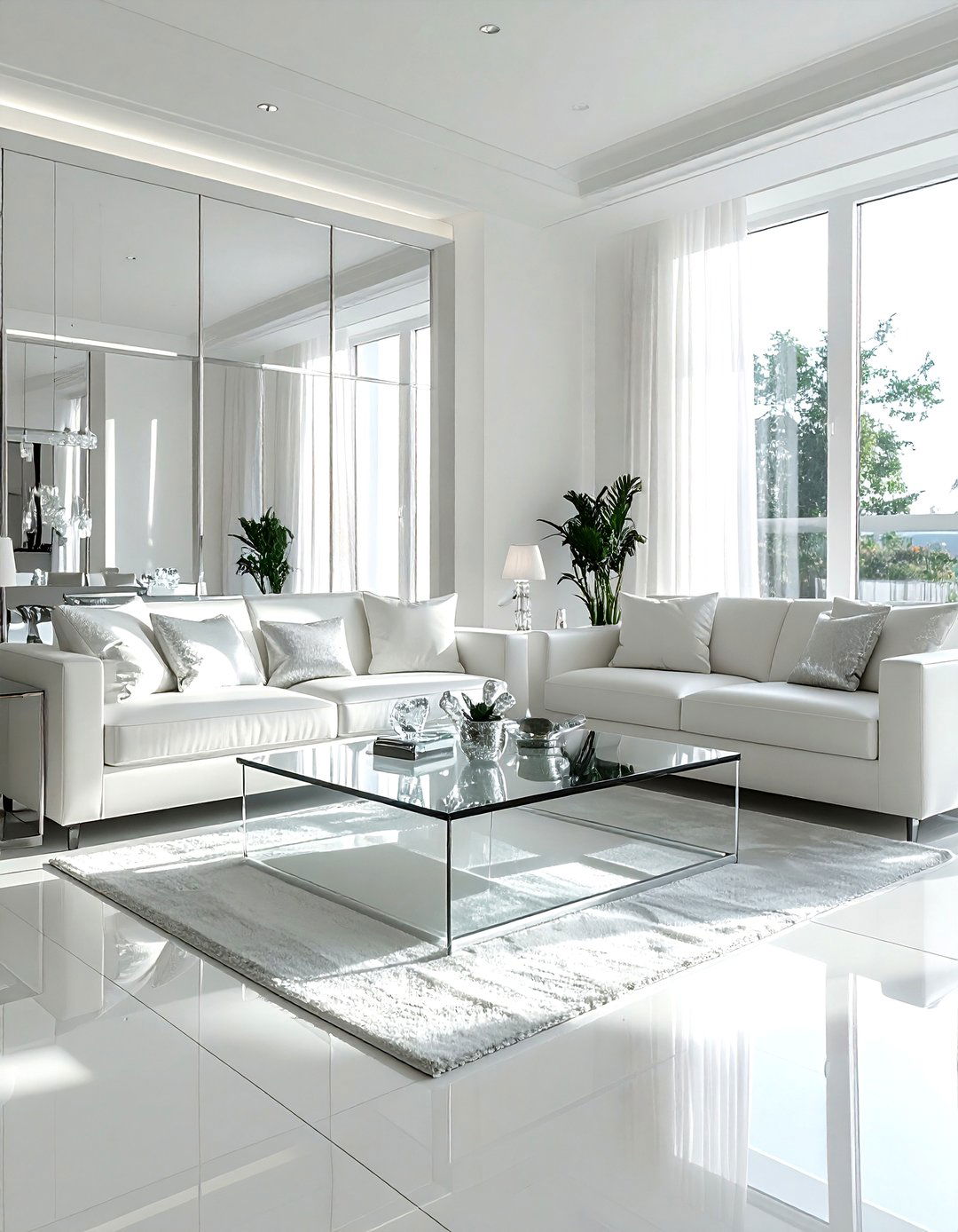 Reflective glass surfaces - 30 living room hacks