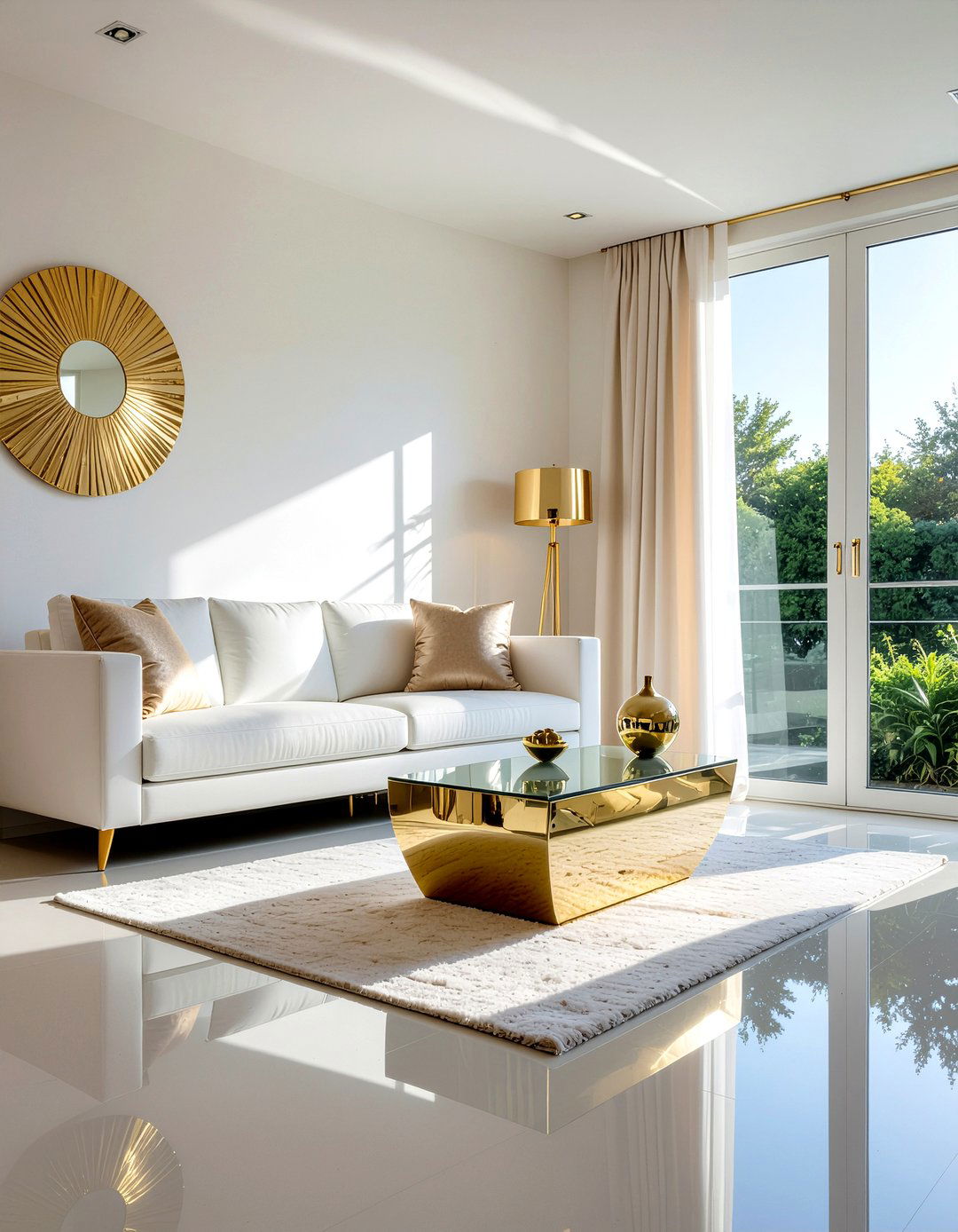 Reflective surface living room - 30 living room natural light ideas