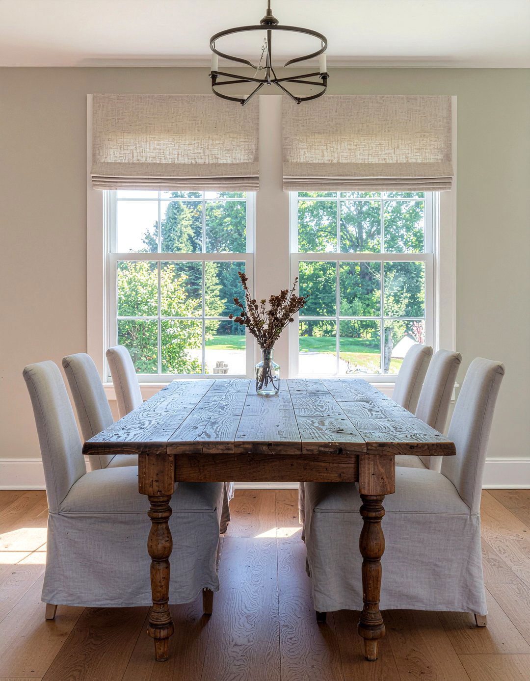 Relaxed Roman Shades - 30 dining room roman shade ideas