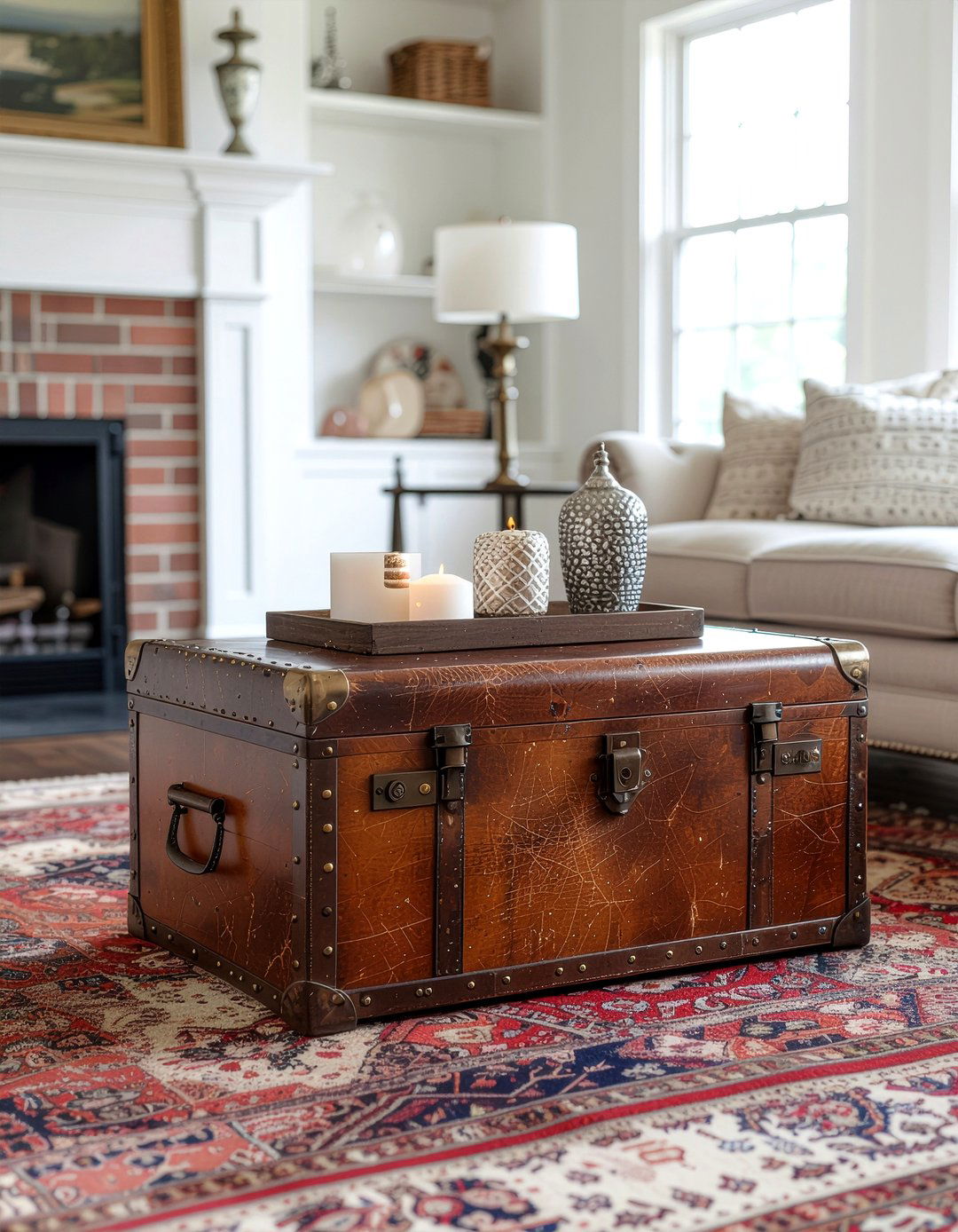 Repurposed Trunk Table - 30 cheap living room furniture ideas
