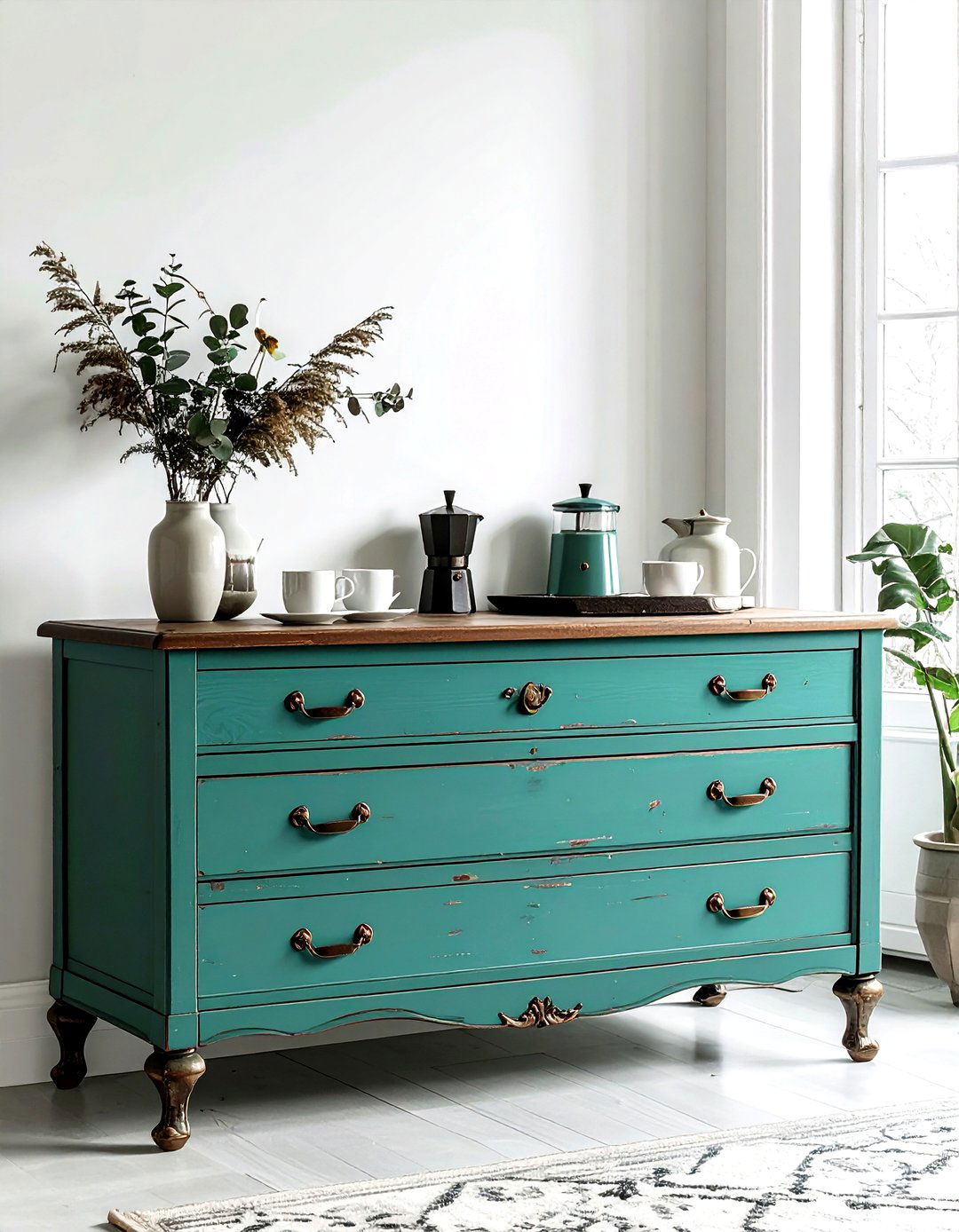 Repurposed Vintage Dresser Buffet - 30 dining room under bed storage ideas