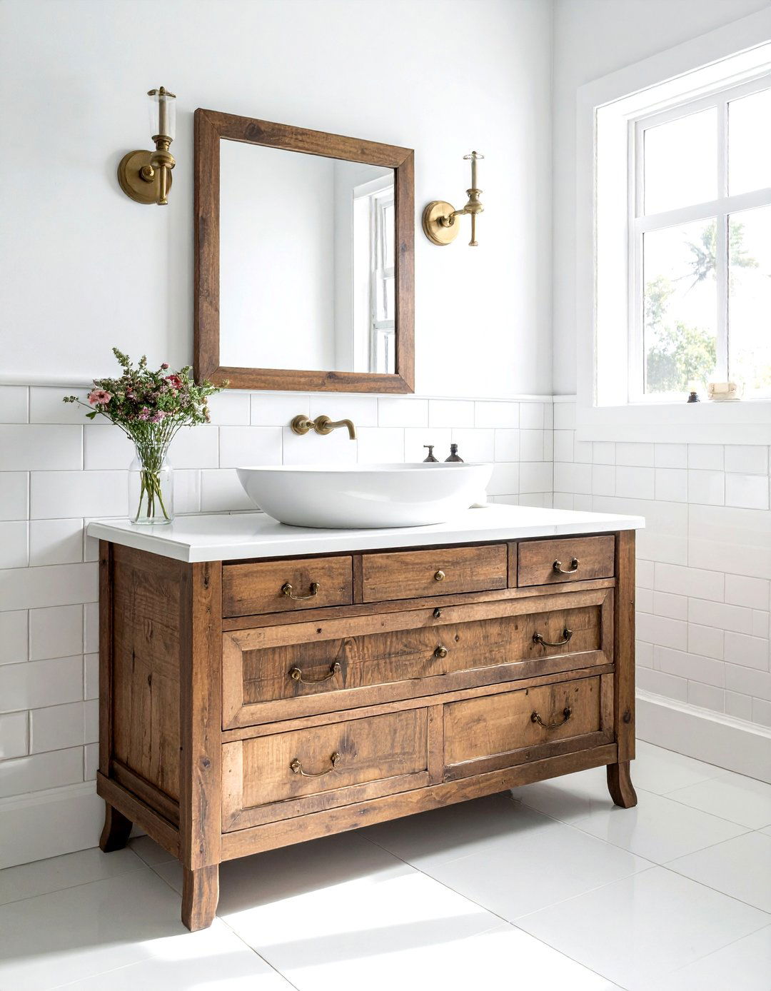 Repurposed dresser bathroom vanity - 30 DIY bathroom vanity ideas