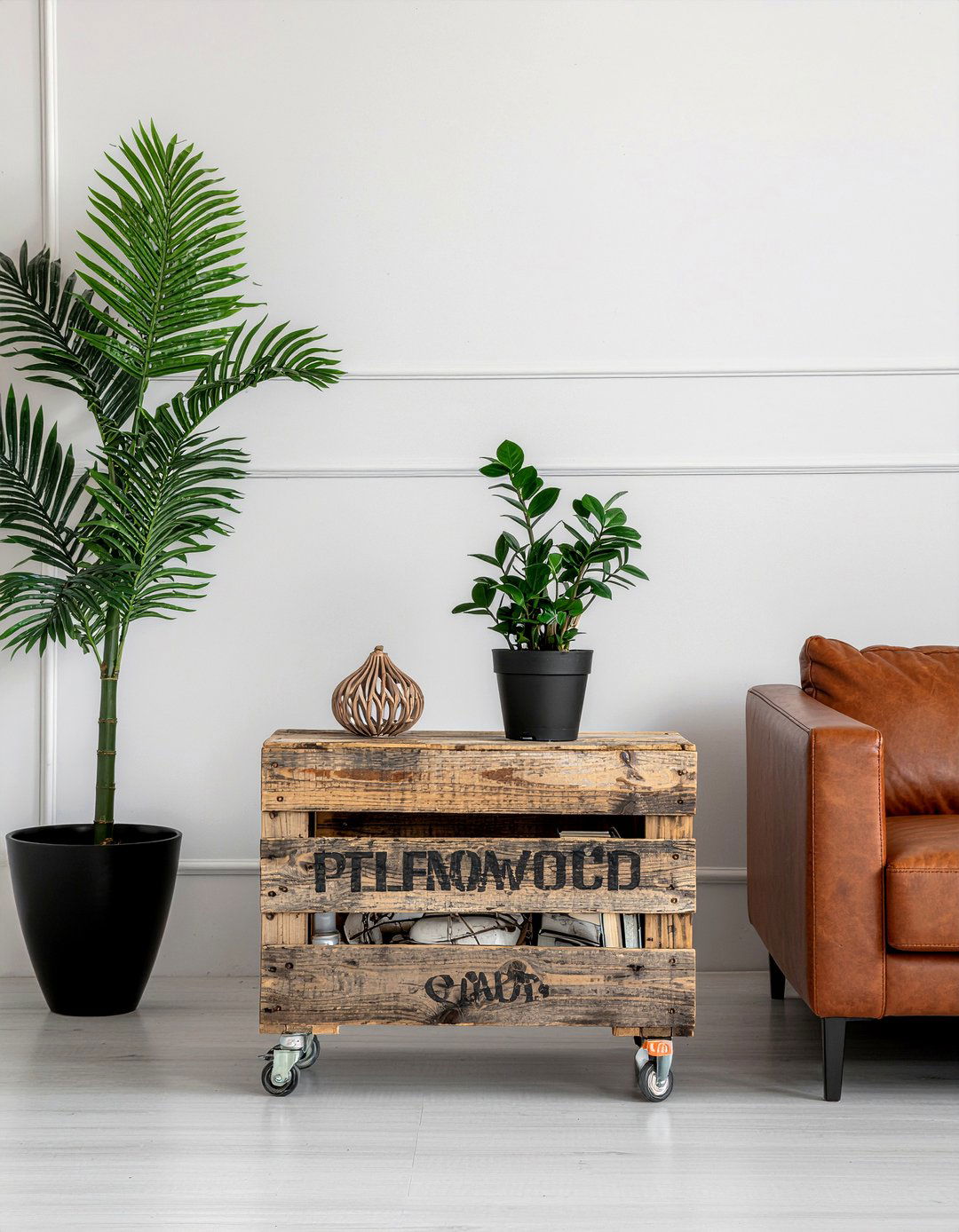 Repurposed wooden crate - 30 thrifted living room ideas