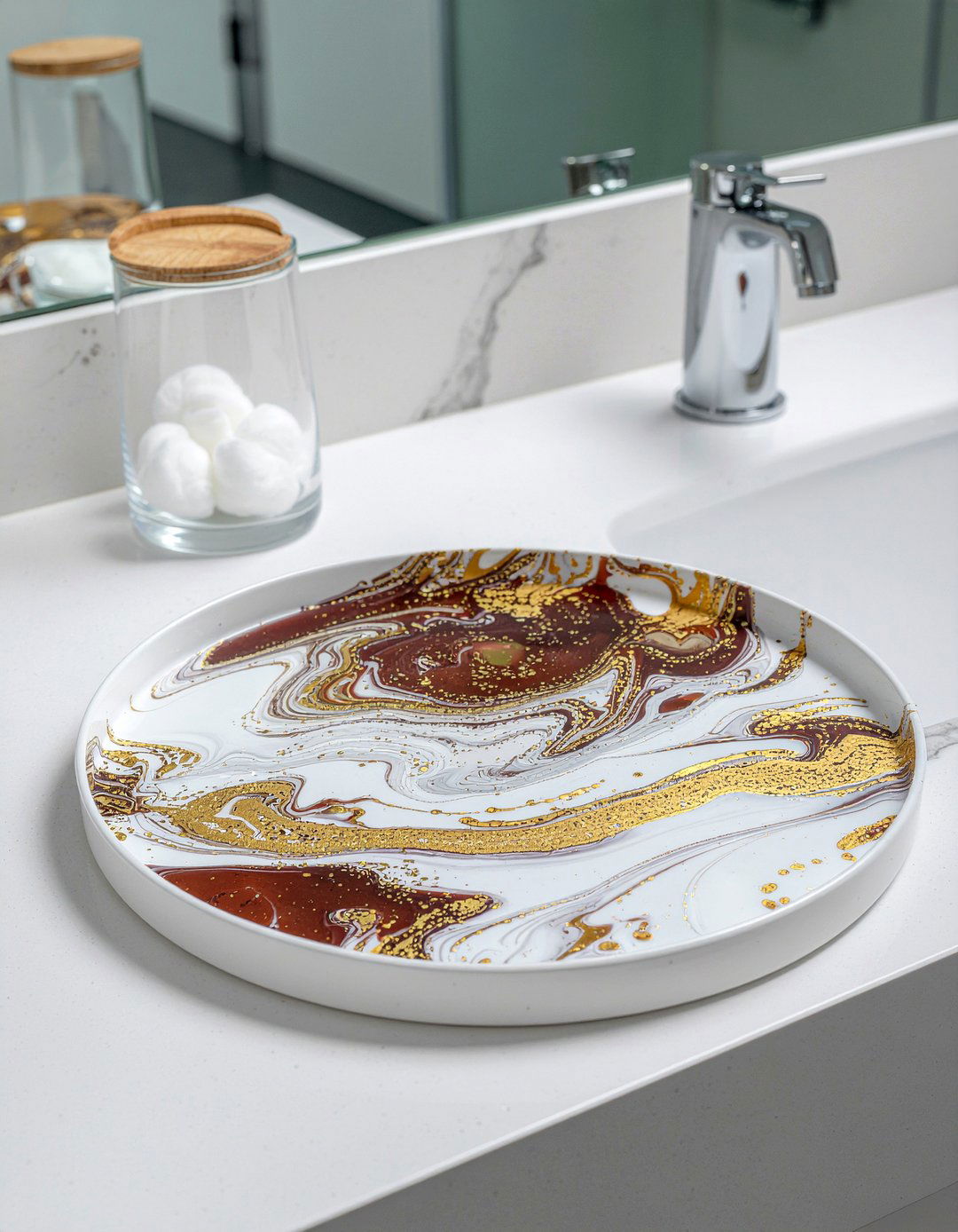 Resin Art Tray - 30 bathroom tray ideas