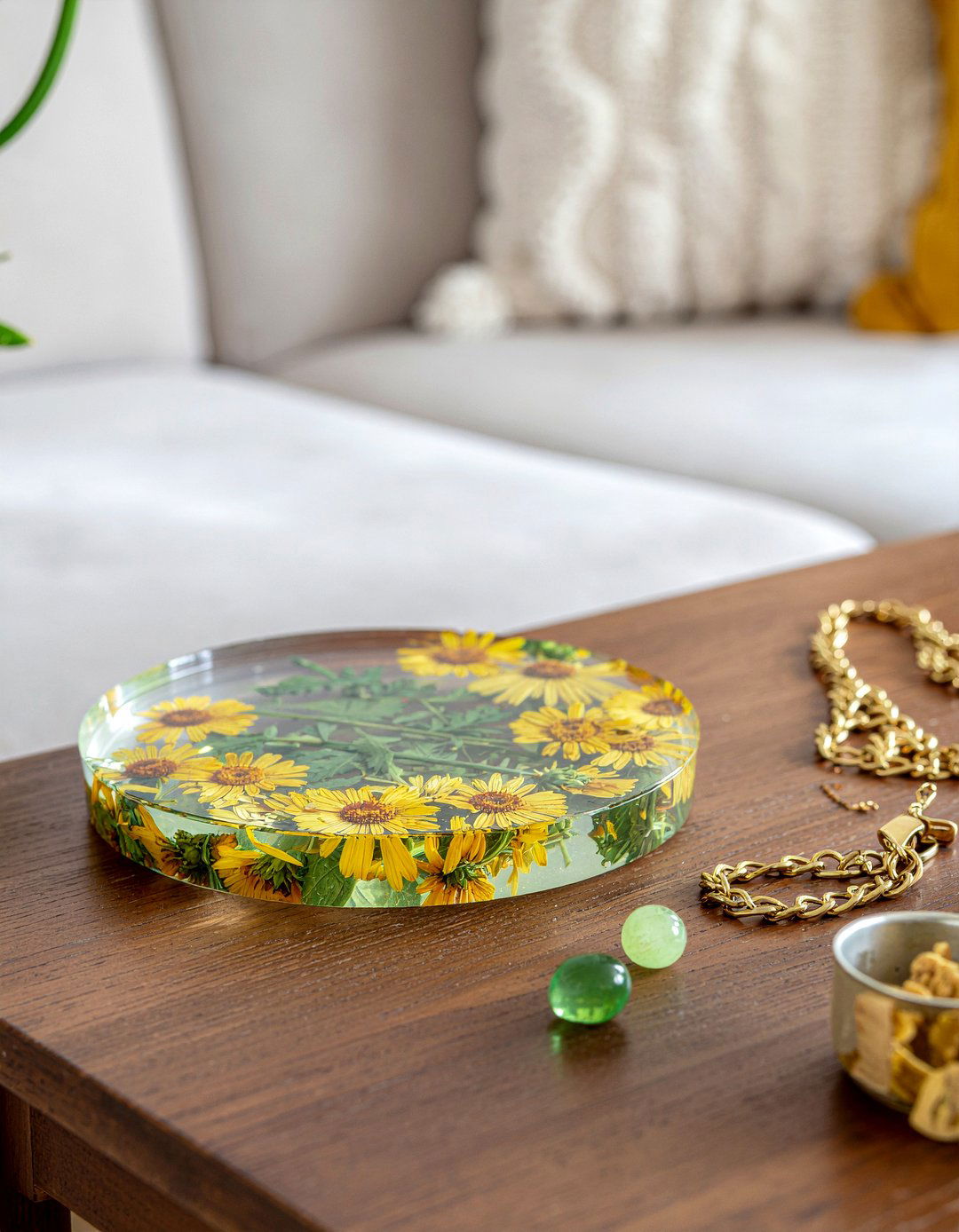 Resin Flower Pressed Tray - 30 living room trinket dishes