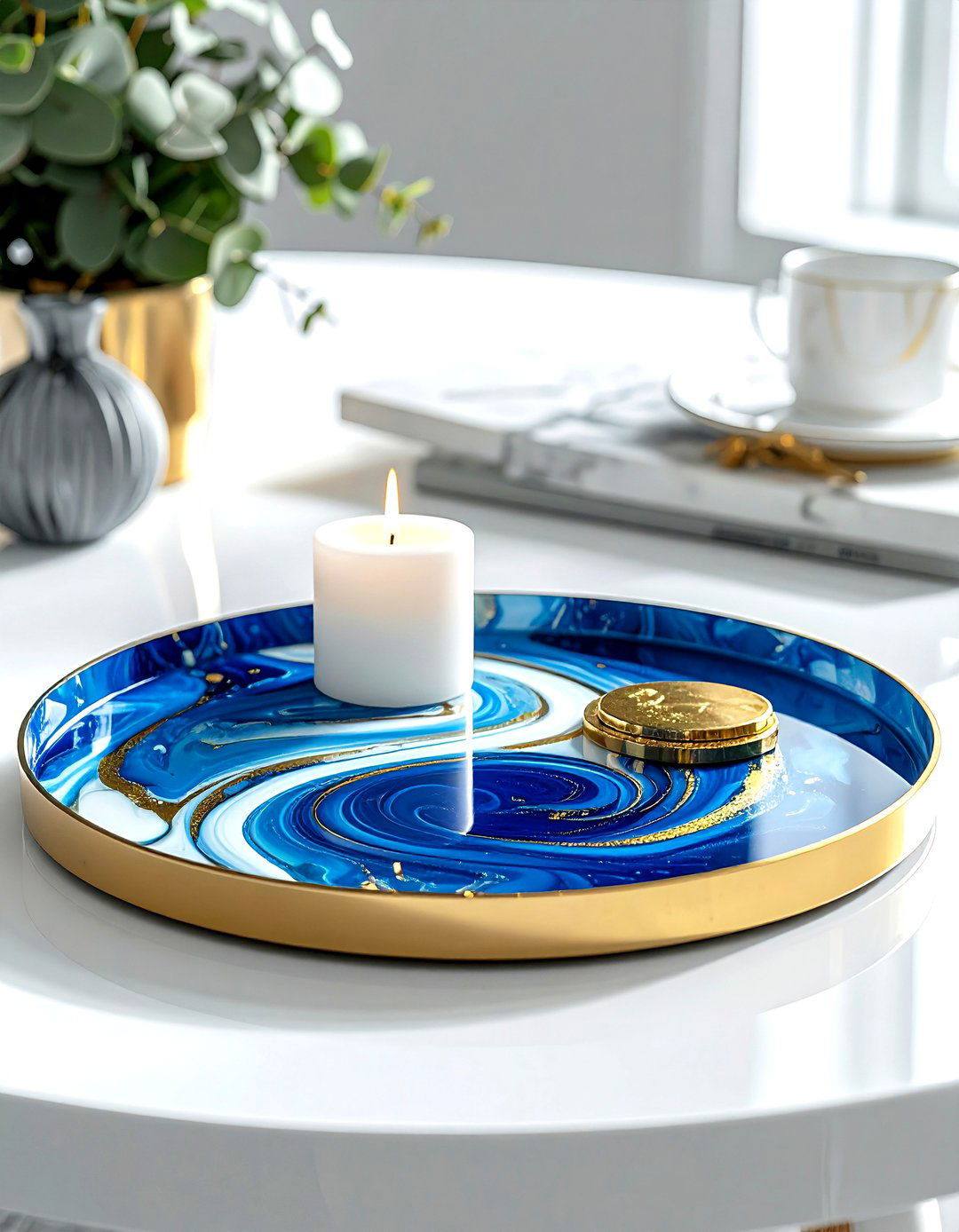 Resin art tray - 30 living room catch all trays