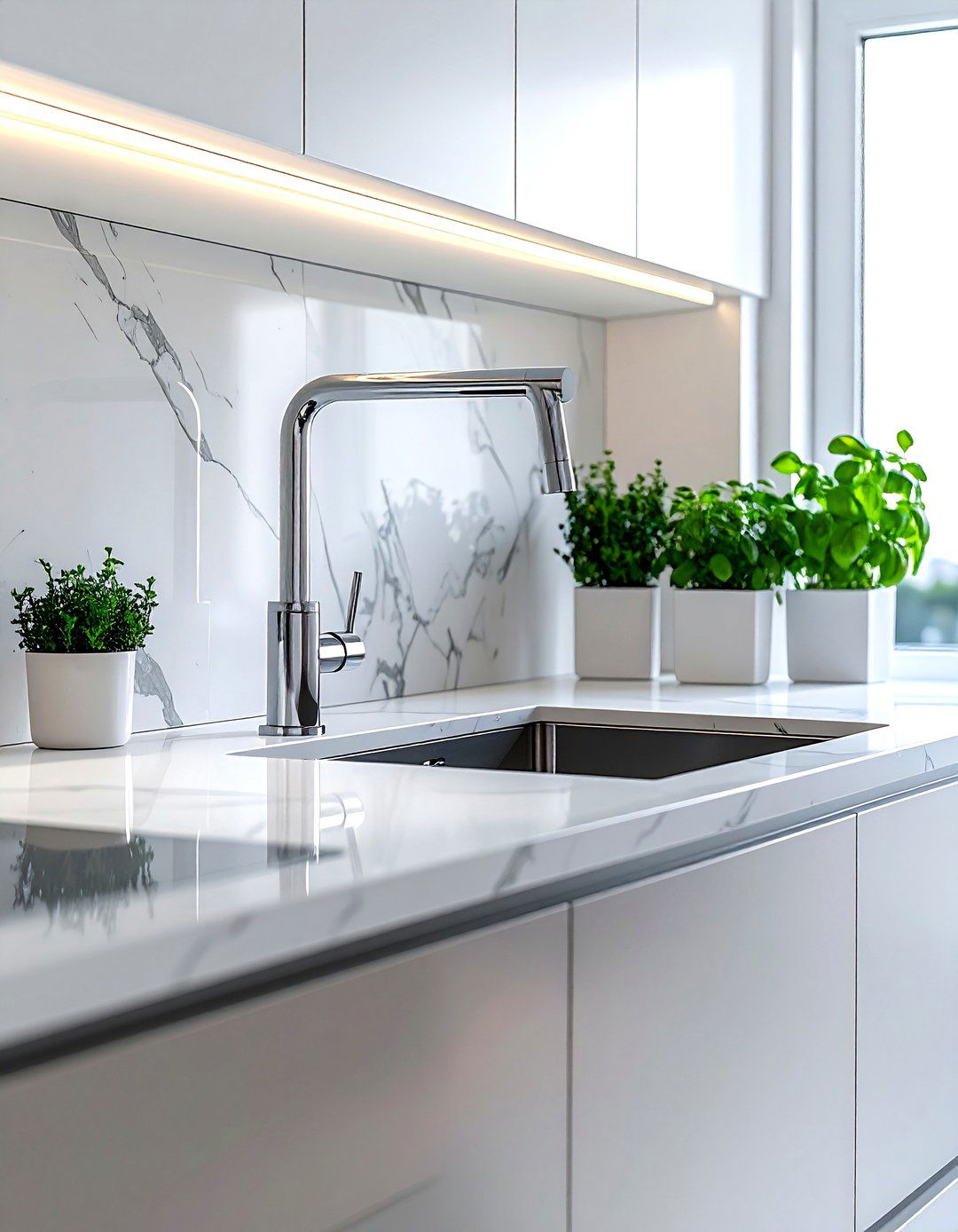 Retractable Kitchen Faucet - 30 compact kitchen ideas