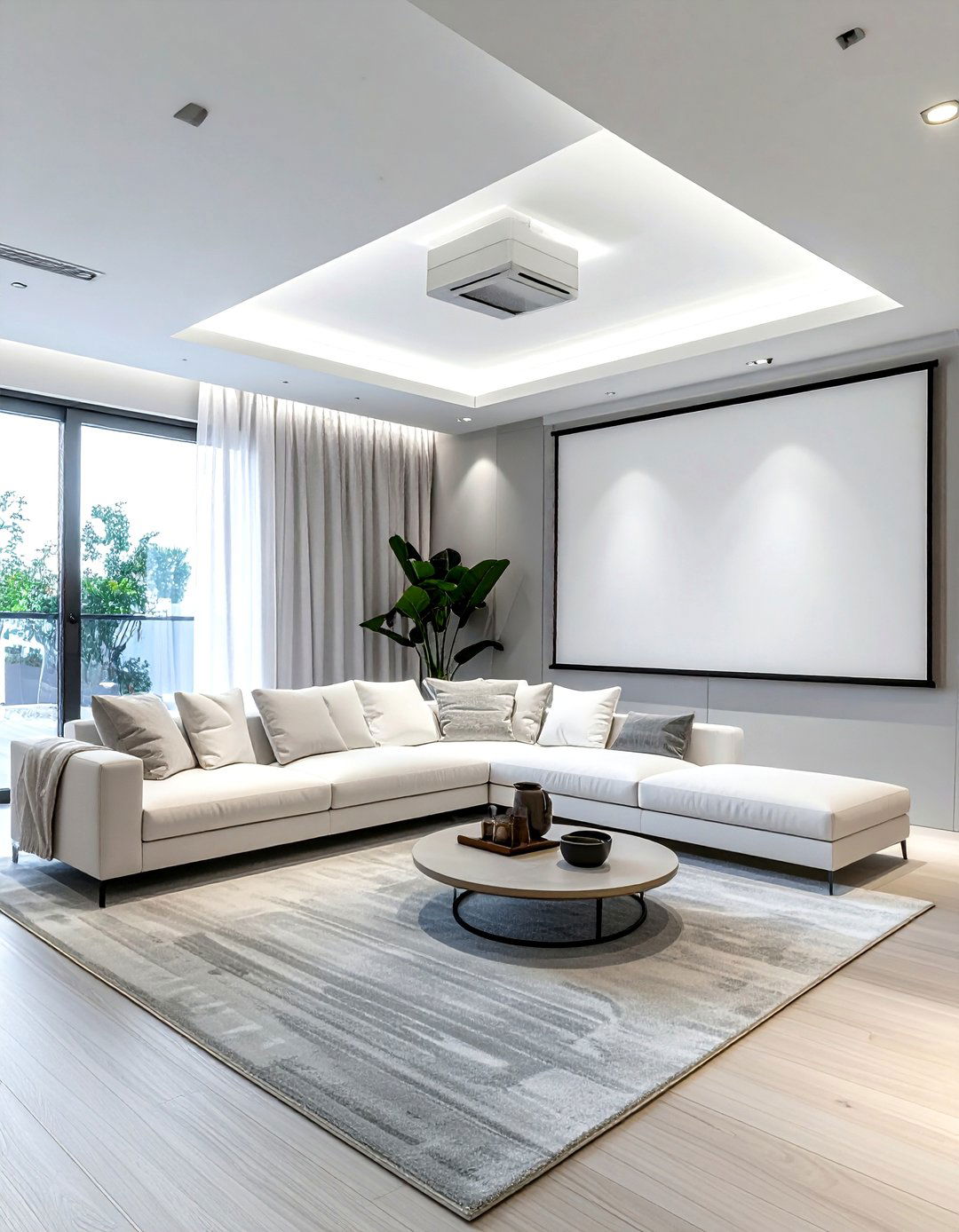Retractable Projector Screen Living Room - 30 living room projector ideas