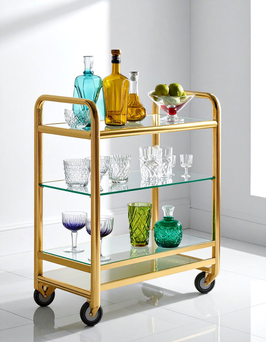 Retro Bar Cart - 30 Palm Springs decor ideas