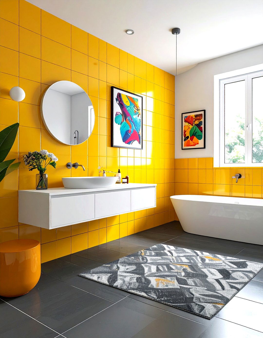 Retro Color Bathroom - 30 mid-century modern bathroom ideas