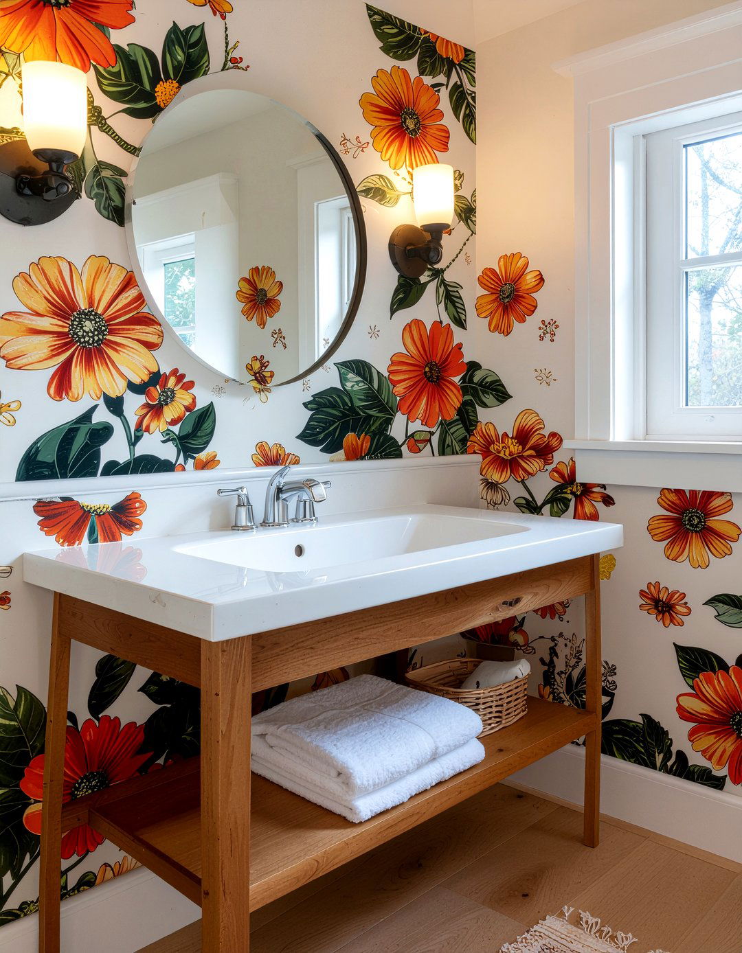 Retro Floral Bathroom - 30 retro bathroom ideas
