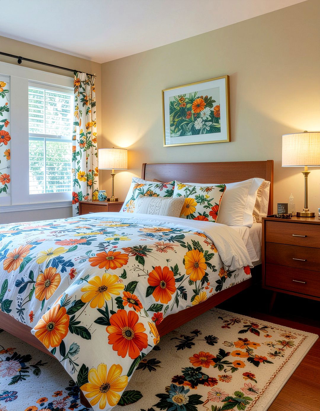 Retro Floral Bedroom - 30 retro bedroom ideas