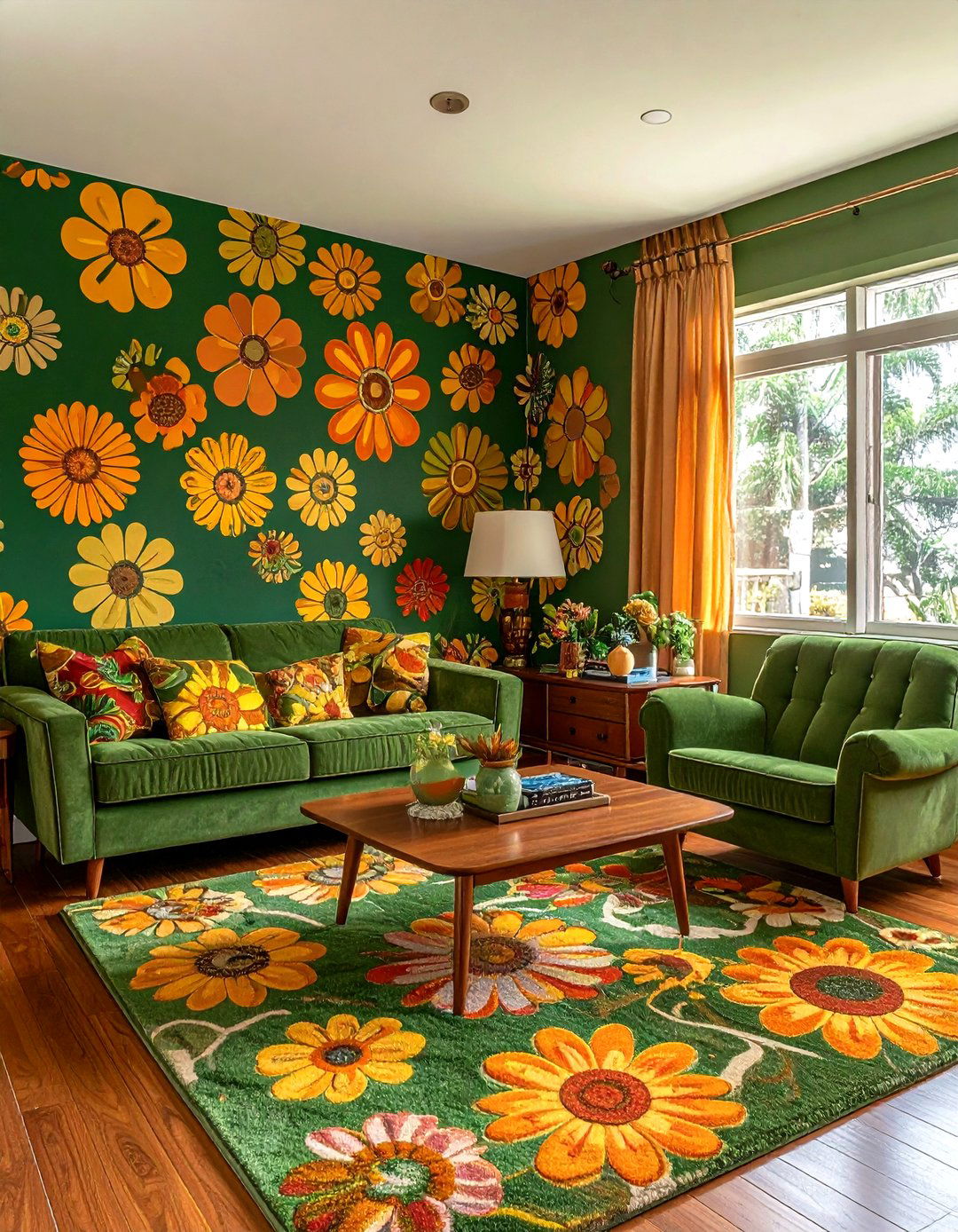 Retro Floral Wallpaper - 30 living room floral wallpapers