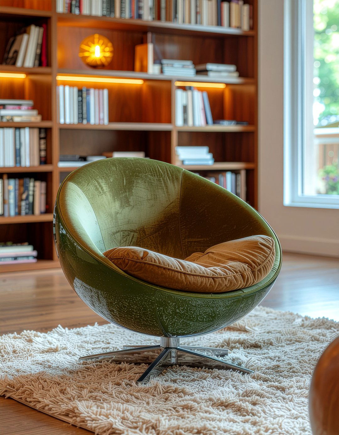 Retro Globe Chair - 30 living room ball chair ideas