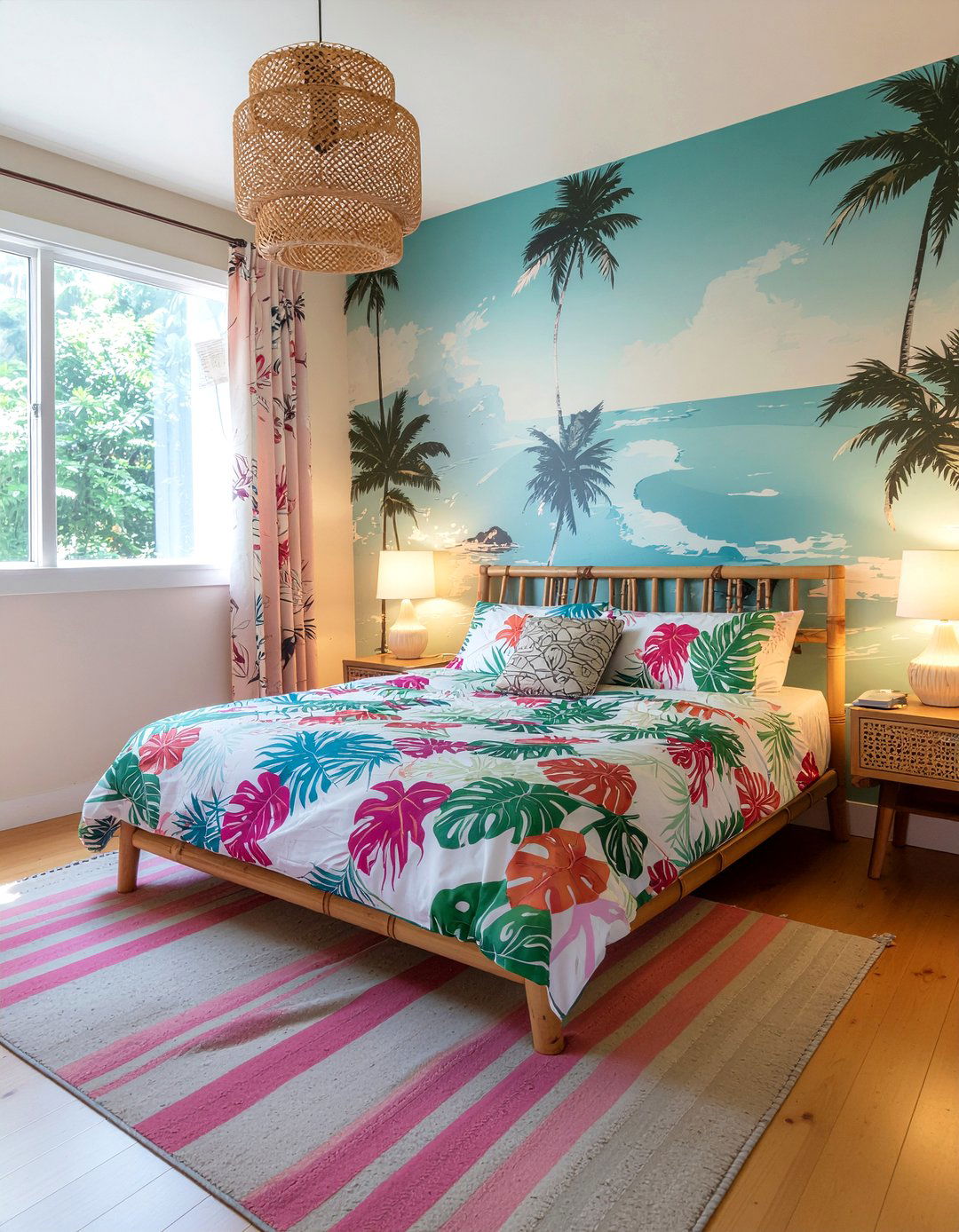 Retro Hawaiian Print - 30 bedroom tropical wallpapers