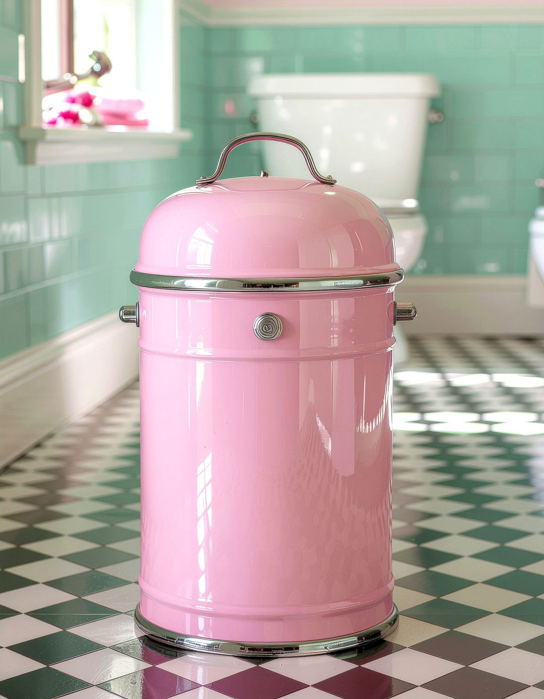Retro Pedal Trash Can - 30 bathroom trash can ideas