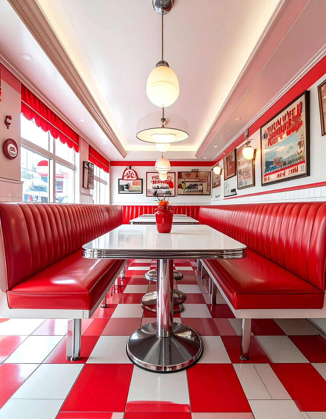 Retro Red White Dining Room Furniture - 30 red and white dining room ideas