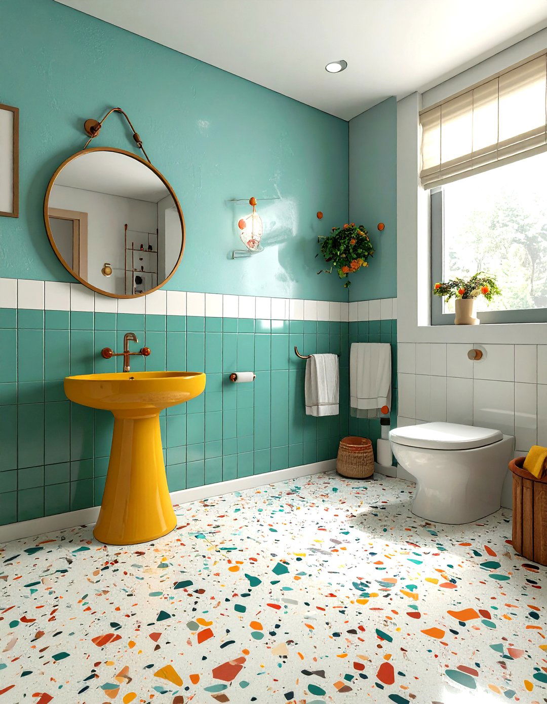 Retro Style Bathroom - 30 teen bathroom ideas
