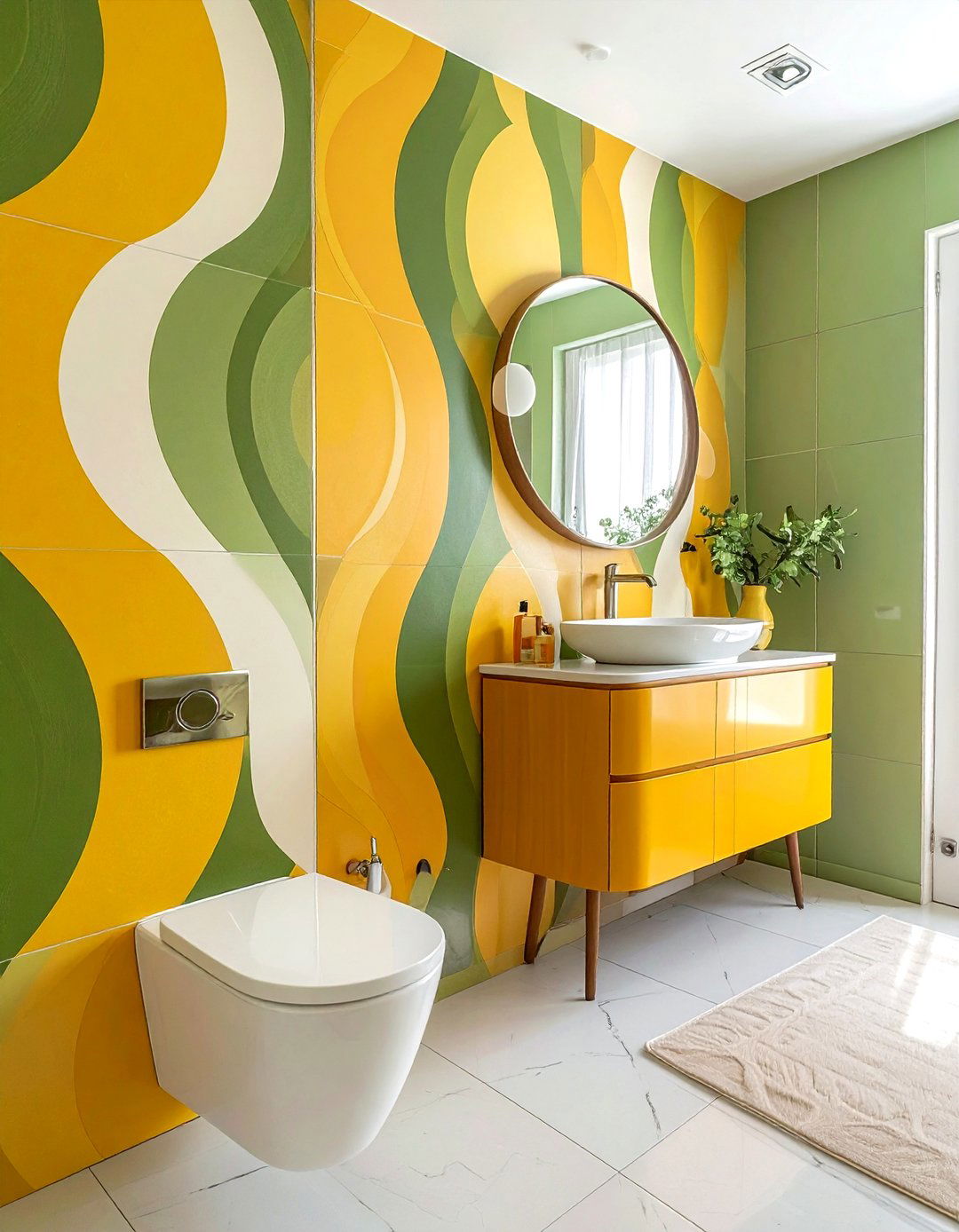 Retro bathroom wallpaper - 30 bathroom wallpaper ideas