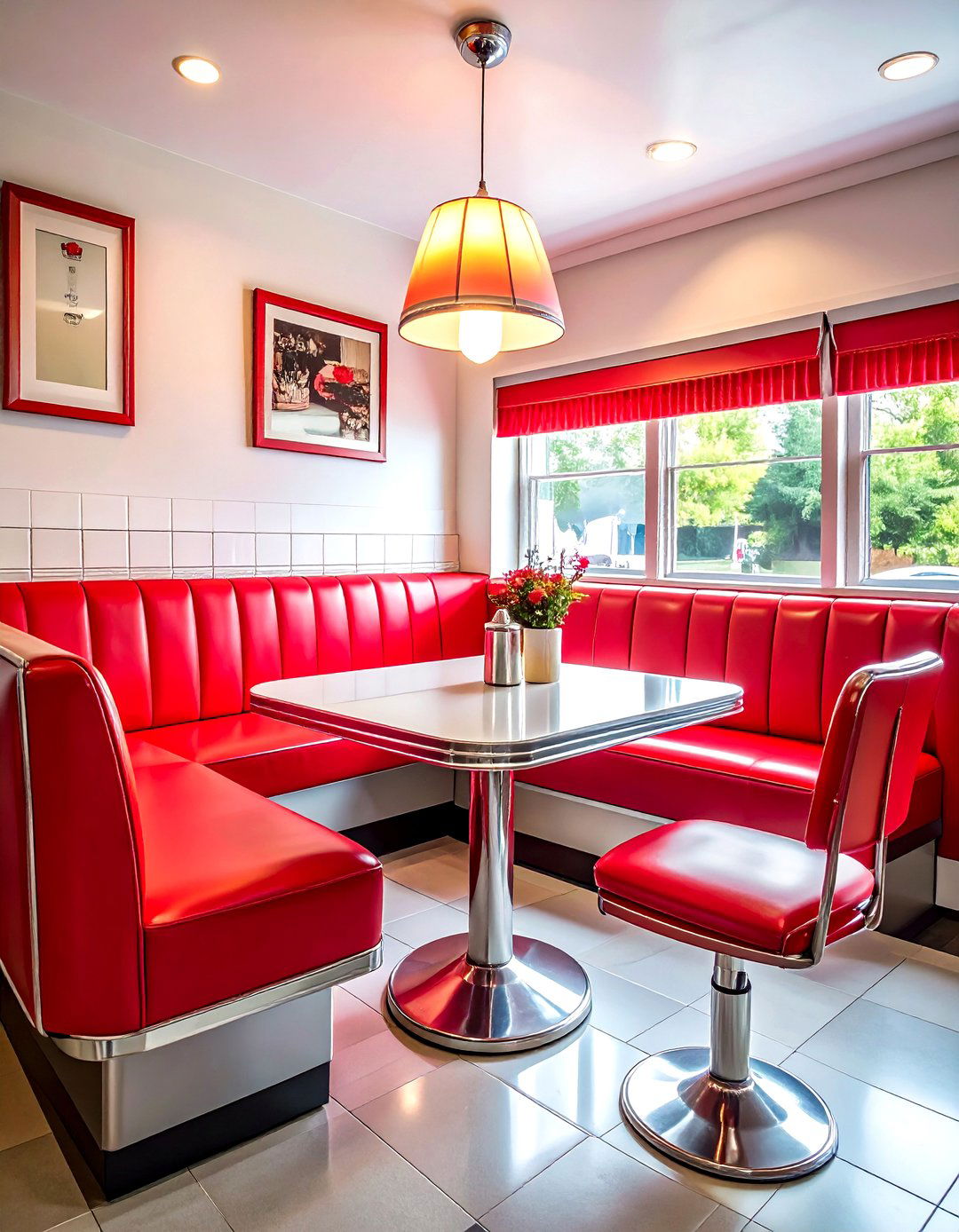 Retro diner breakfast nook - 30 vintage home decor ideas