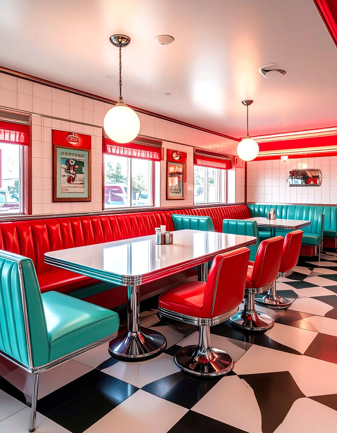 Retro diner style dining area - 30 vintage dining room ideas