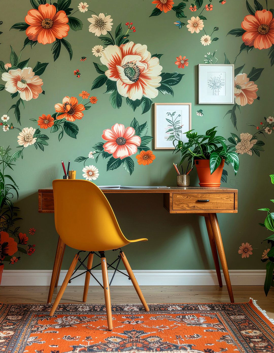 Retro floral wallpaper - 30 floral wallpaper ideas