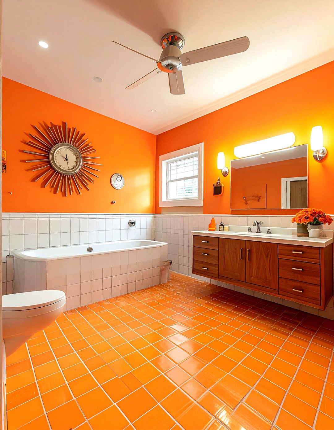 Retro orange bathroom - 30 bright orange bathroom ideas