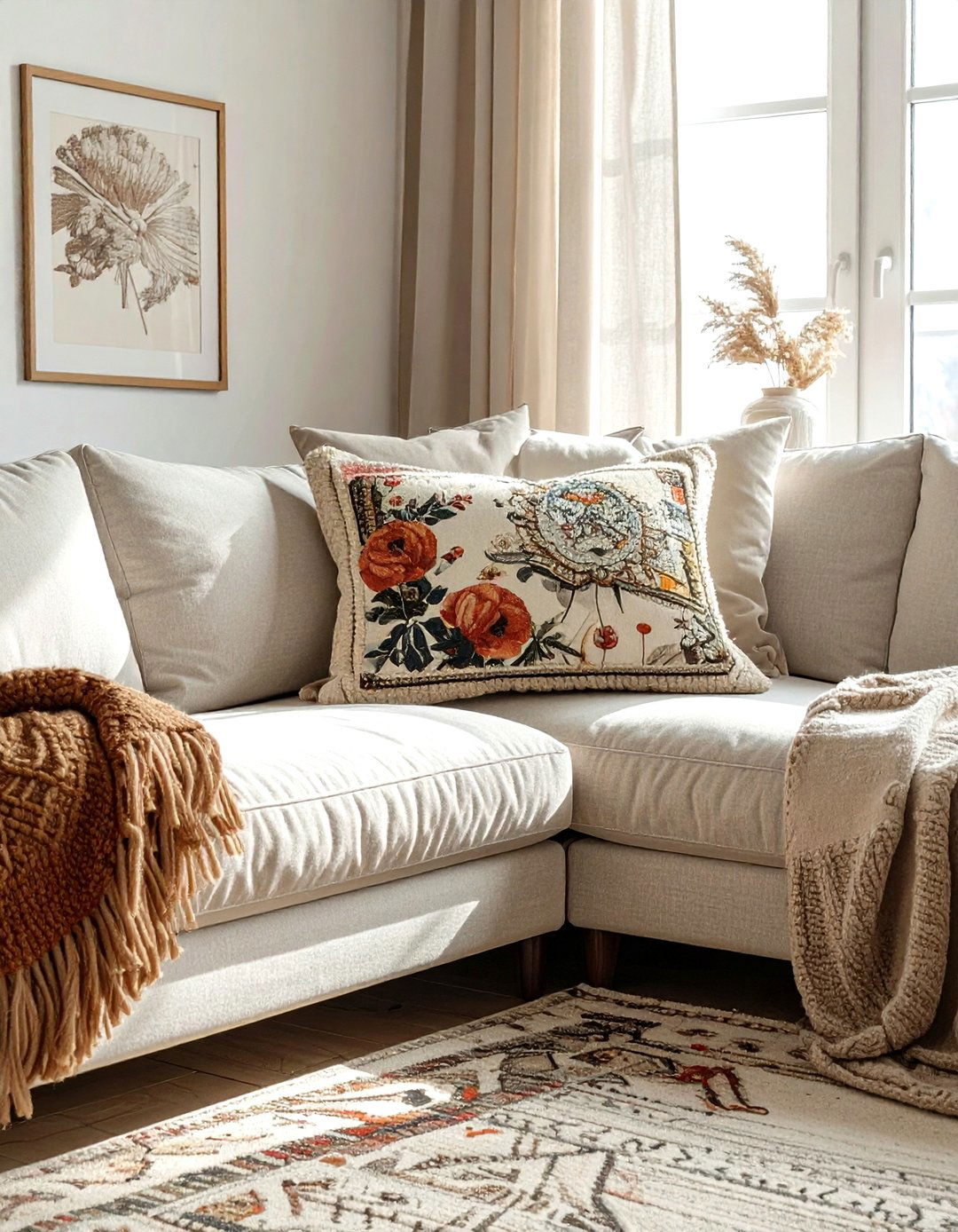 Retro postcard pillow - 30 vintage travel decor ideas